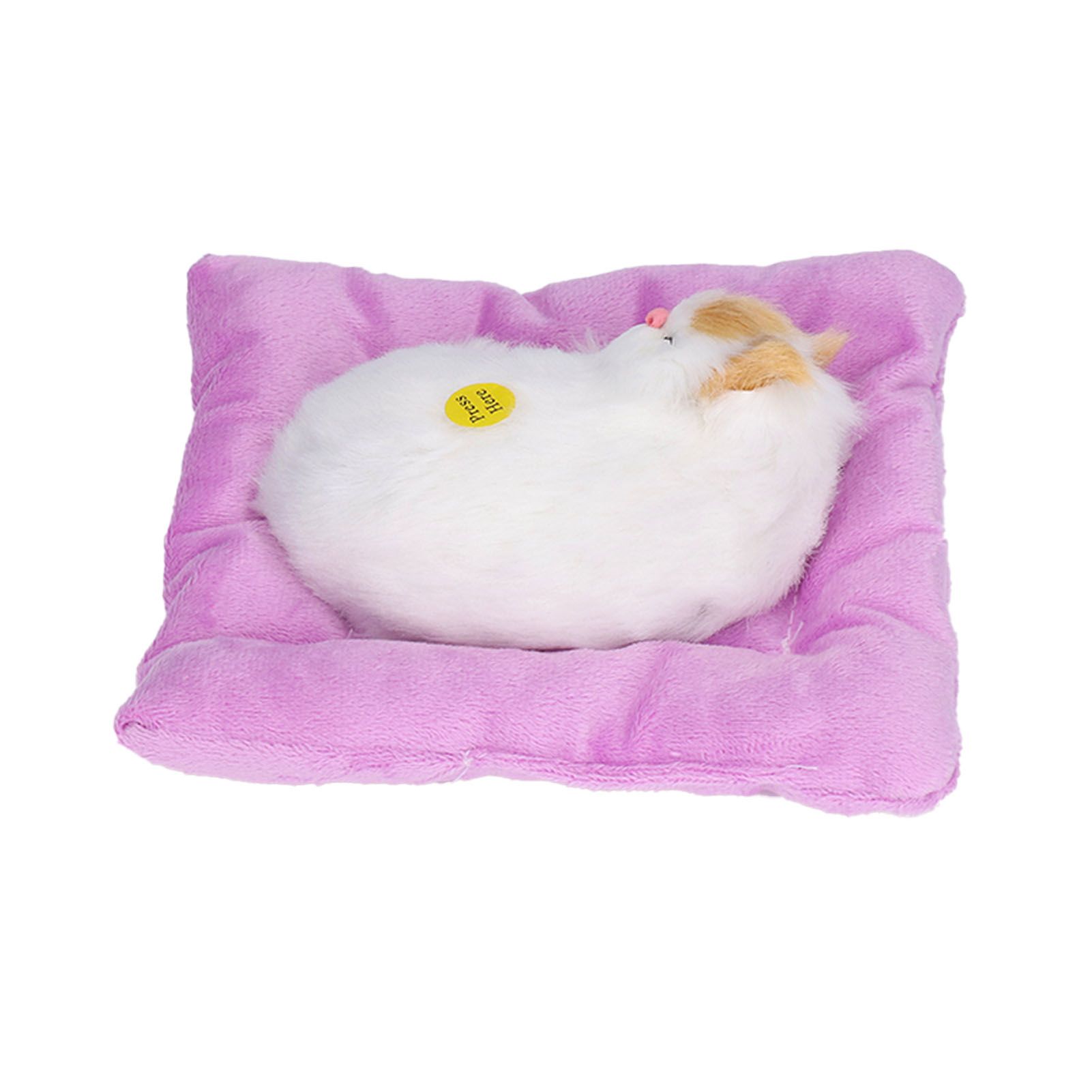 Fake Cats Sleeping Kitten Doll Toy Simulation Sleeping Cat On Pad Interactive Pet Toy with Sound Active CarbonYellow Ear Cat Shape - Image 5