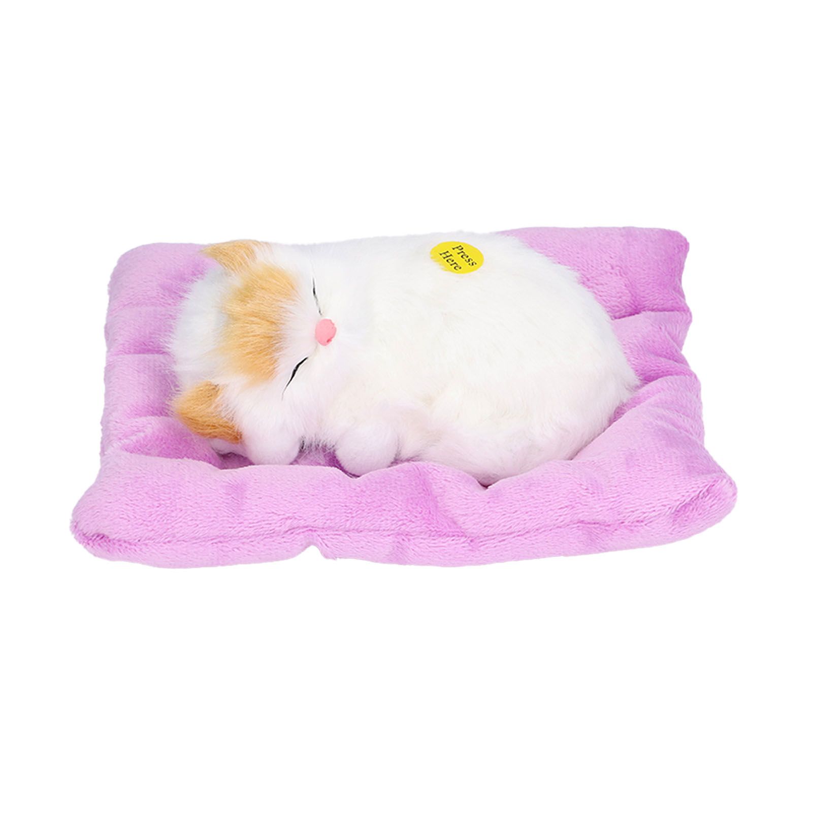 Fake Cats Sleeping Kitten Doll Toy Simulation Sleeping Cat On Pad Interactive Pet Toy with Sound Active CarbonYellow Ear Cat Shape - Image 6
