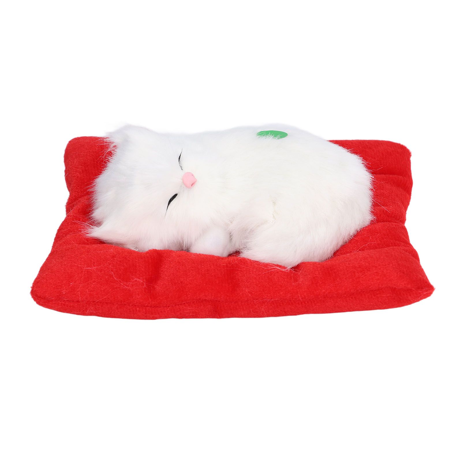 Fake Cats Sleeping Kitten Doll Toy Simulation Sleeping Cat On Pad Interactive Pet Toy with Sound Active CarbonAll White Cat Shape - Image 2