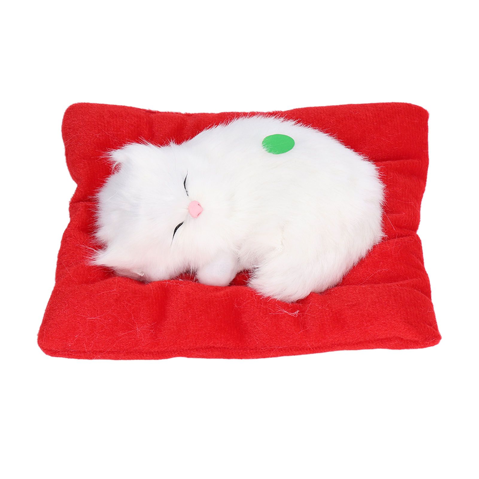 Fake Cats Sleeping Kitten Doll Toy Simulation Sleeping Cat On Pad Interactive Pet Toy with Sound Active CarbonAll White Cat Shape - Image 3
