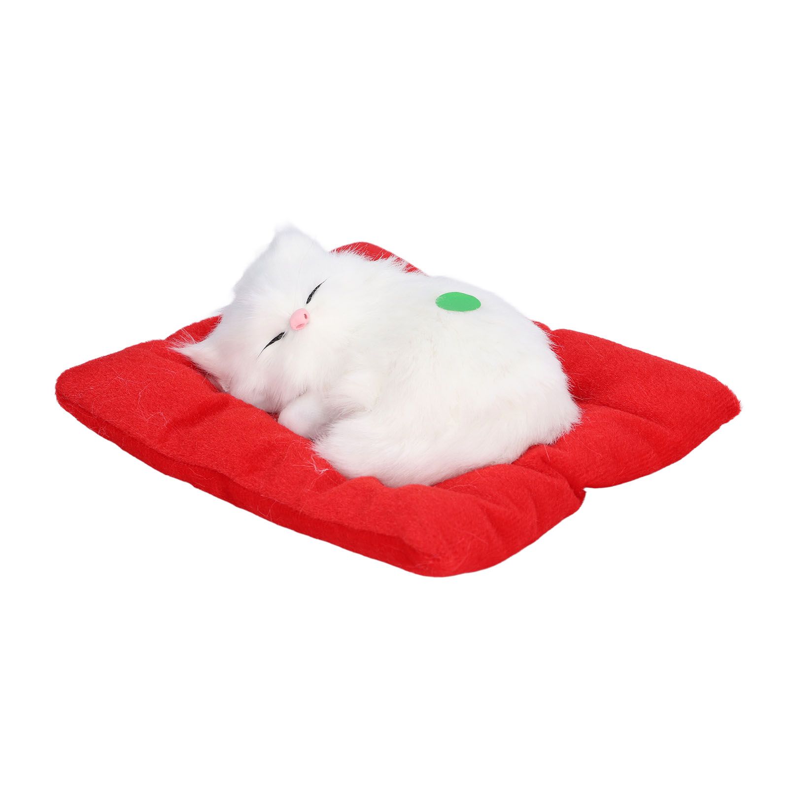 Fake Cats Sleeping Kitten Doll Toy Simulation Sleeping Cat On Pad Interactive Pet Toy with Sound Active CarbonAll White Cat Shape - Image 5