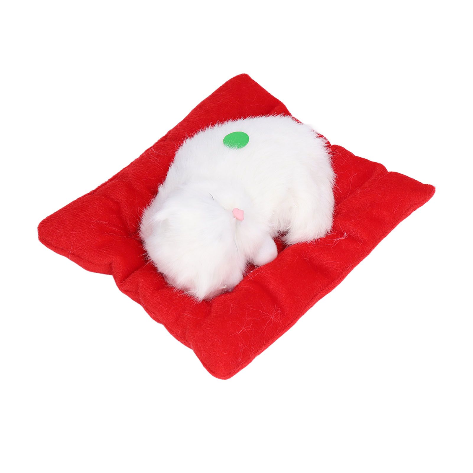 Fake Cats Sleeping Kitten Doll Toy Simulation Sleeping Cat On Pad Interactive Pet Toy with Sound Active CarbonAll White Cat Shape - Image 6