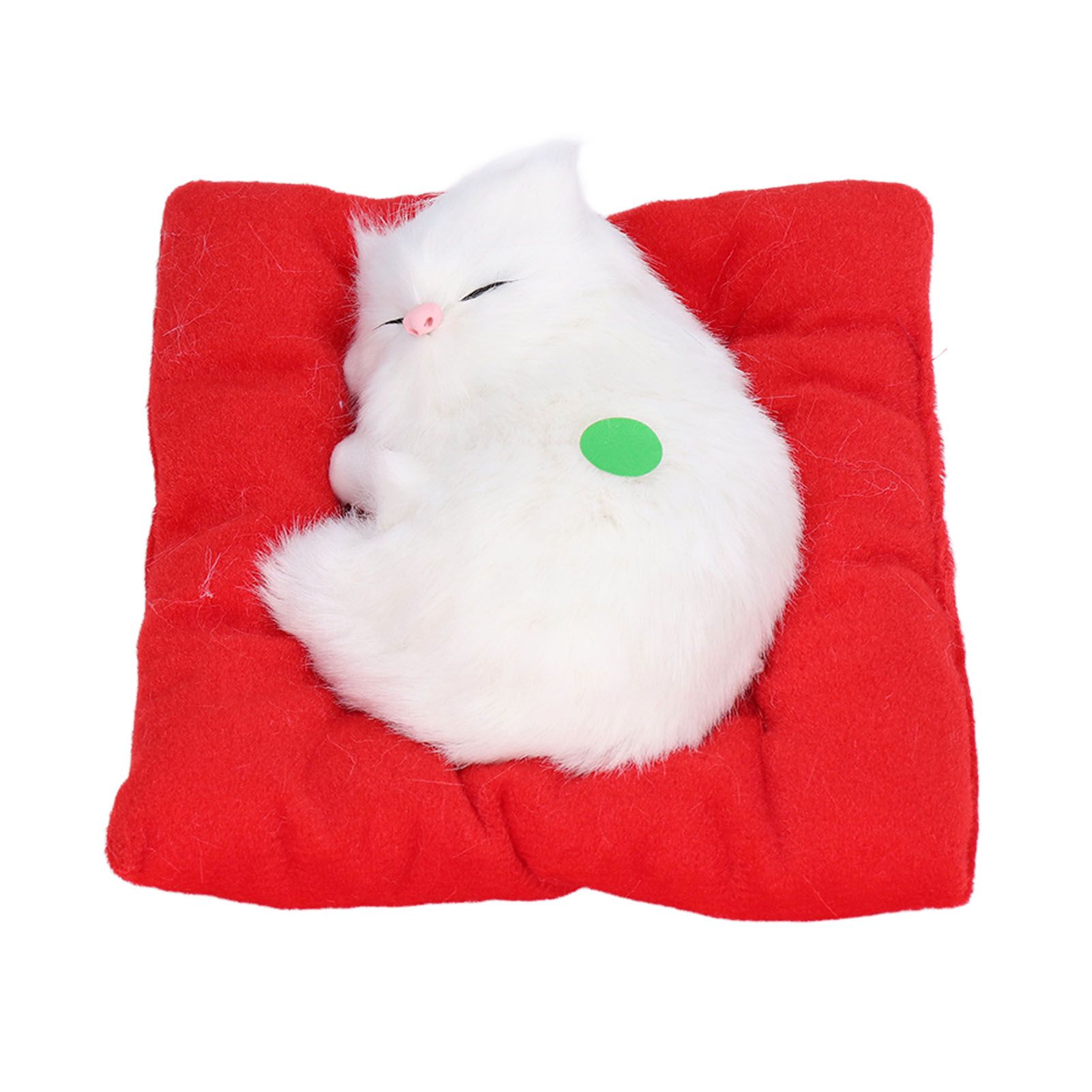 Fake Cats Sleeping Kitten Doll Toy Simulation Sleeping Cat On Pad Interactive Pet Toy with Sound Active CarbonAll White Cat Shape - Image 8
