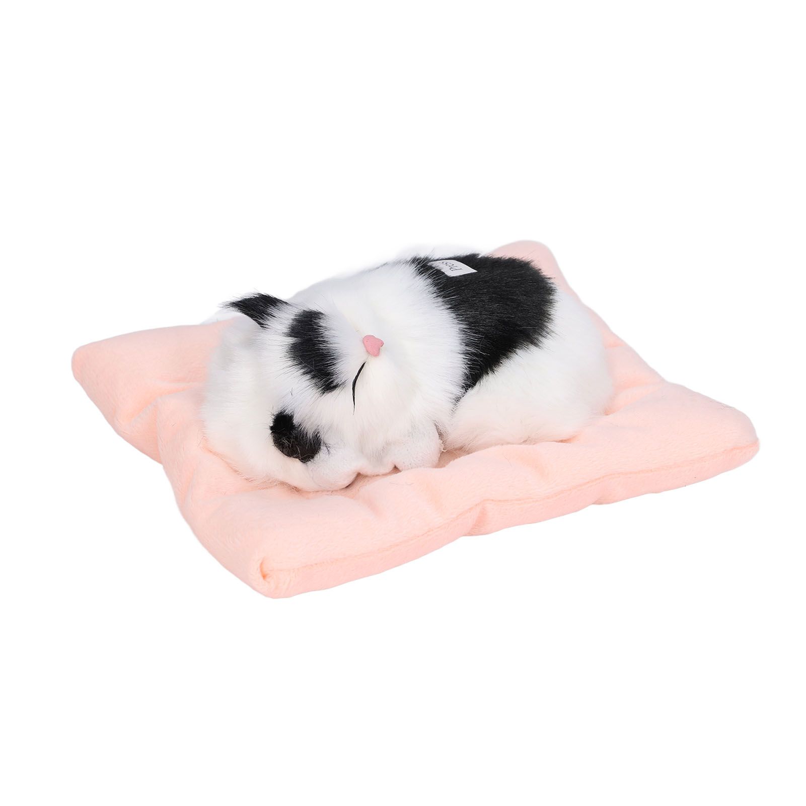 Fake Cats Sleeping Kitten Doll Toy Simulation Sleeping Cat On Pad Interactive Pet Toy with Sound Active CarbonBlack and White Cat Shape - Image 8