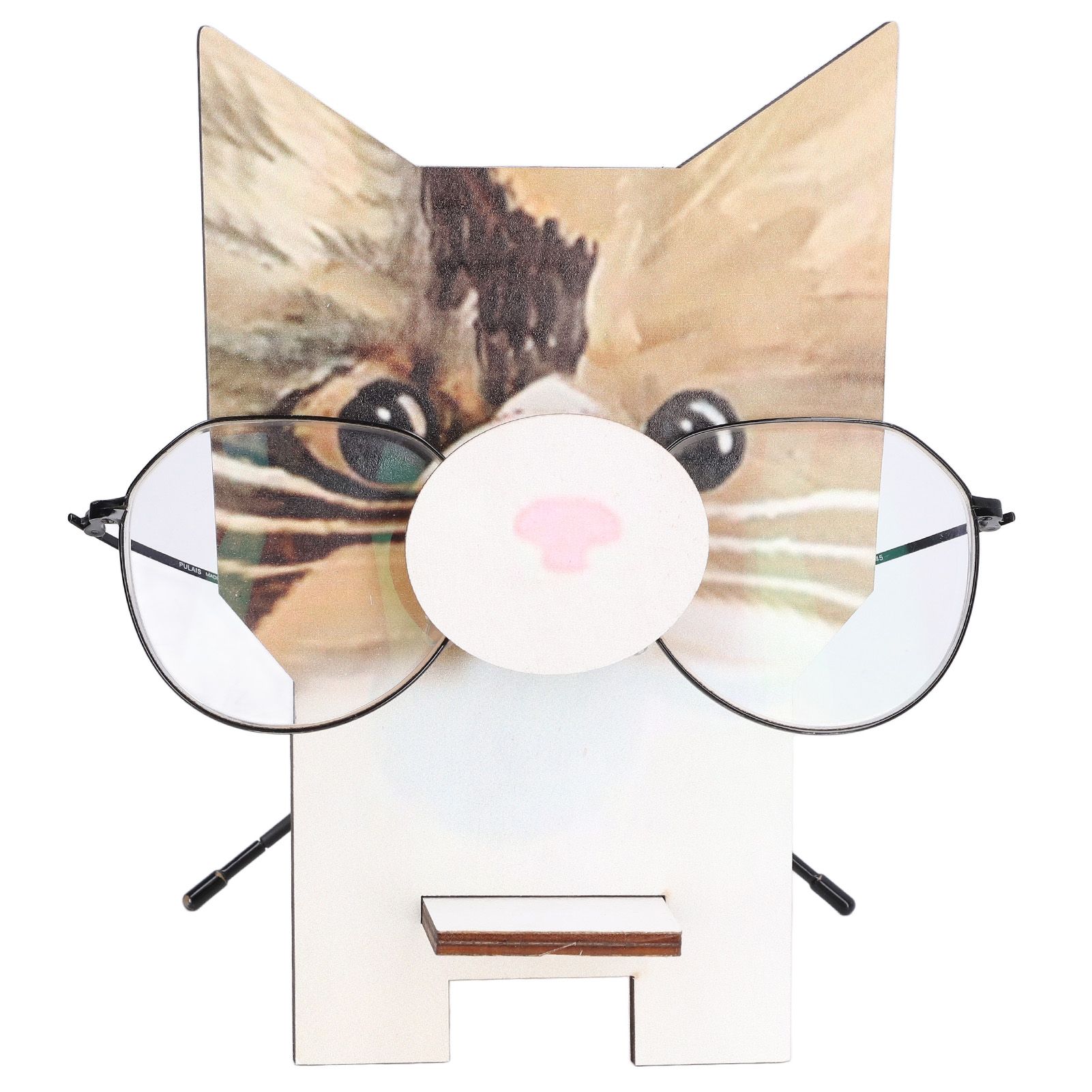 Animal Shape Glasses Holder Unique Beautiful Design Natural Odorless Composite Wood Eyeglasses Display StandCat - Image 8