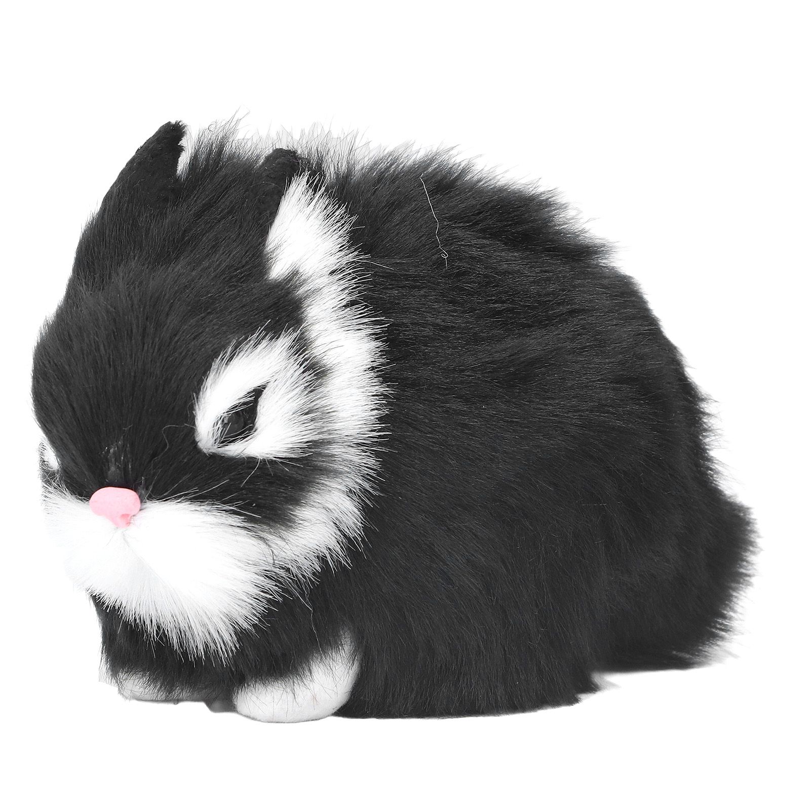 Miniature Plush Rabbits Plastic Plush Material Soft Comfortable Durable Rabbits Stuffed Doll for Table DecorationBlack - Image 1