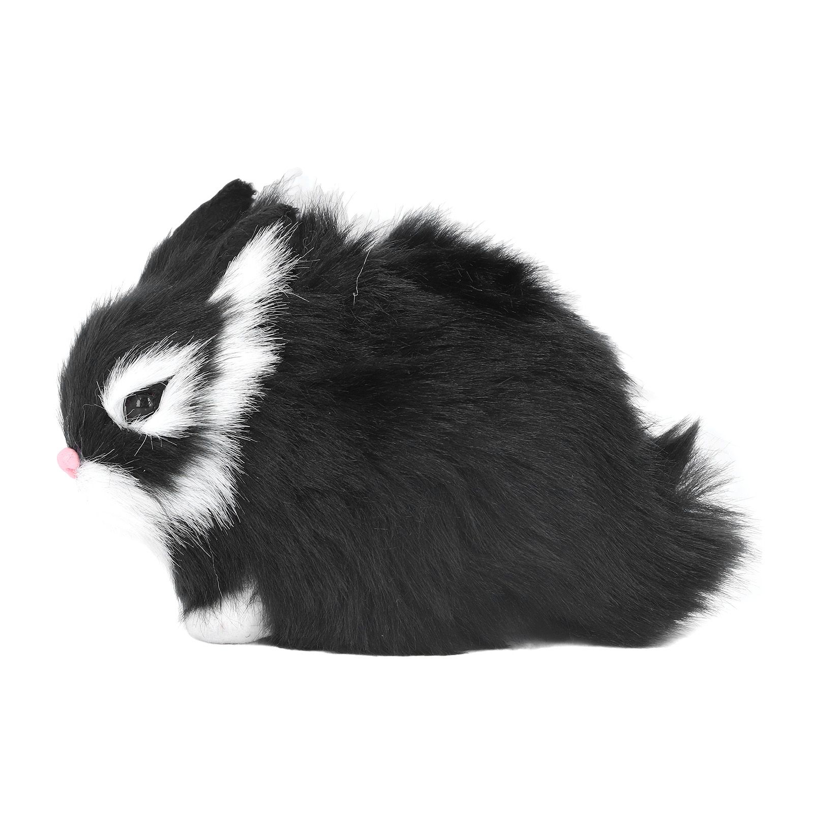 Miniature Plush Rabbits Plastic Plush Material Soft Comfortable Durable Rabbits Stuffed Doll for Table DecorationBlack - Image 2