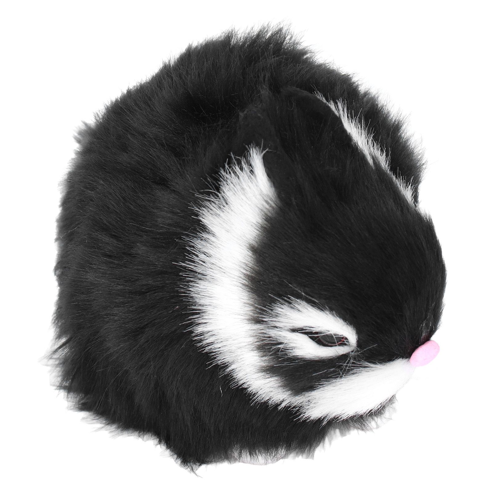 Miniature Plush Rabbits Plastic Plush Material Soft Comfortable Durable Rabbits Stuffed Doll for Table DecorationBlack - Image 3