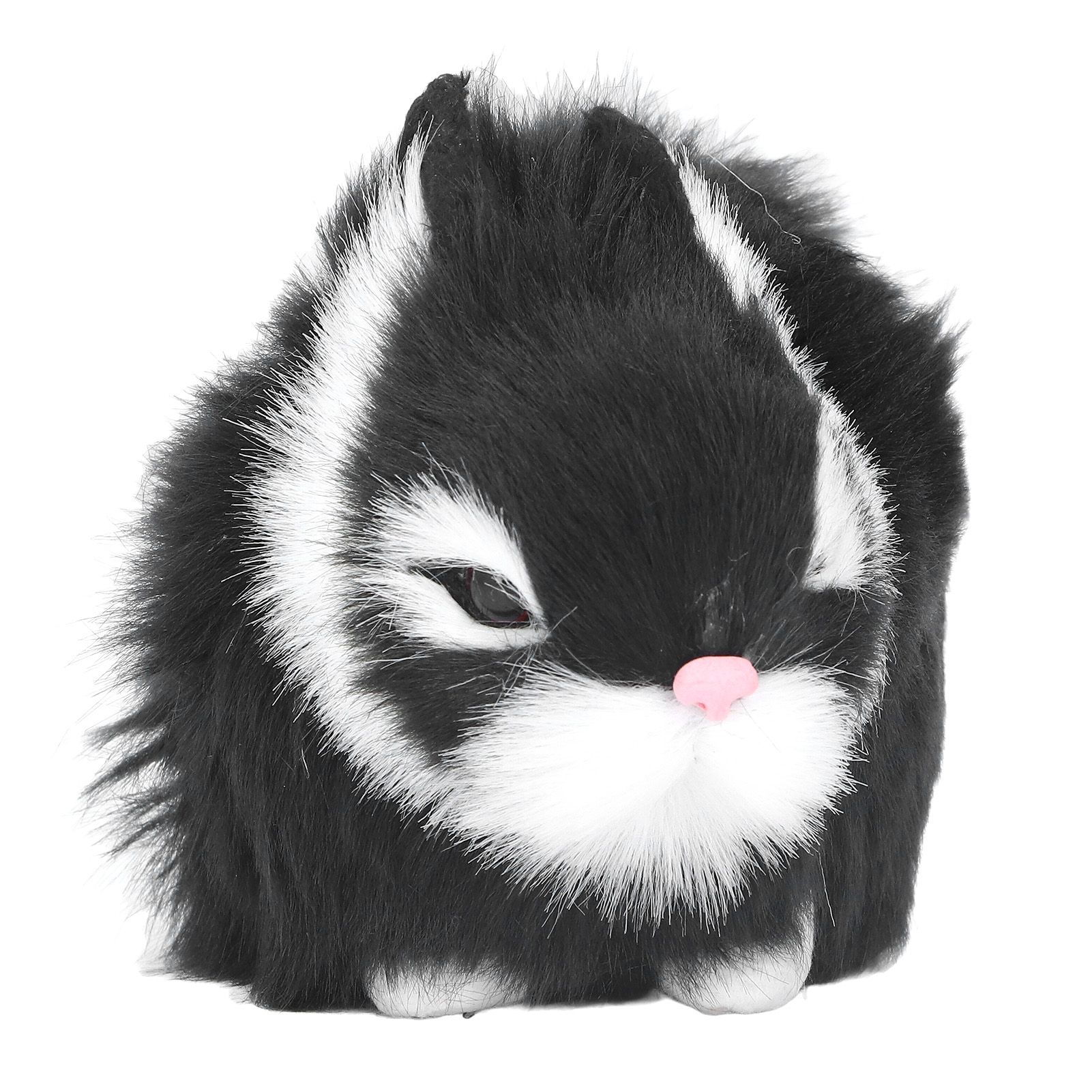 Miniature Plush Rabbits Plastic Plush Material Soft Comfortable Durable Rabbits Stuffed Doll for Table DecorationBlack - Image 5