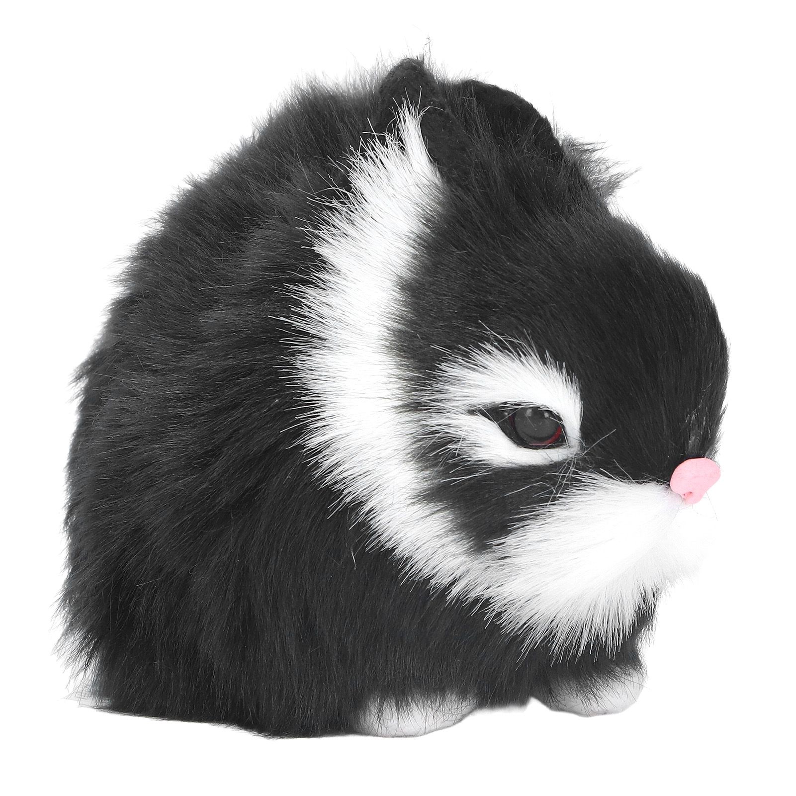 Miniature Plush Rabbits Plastic Plush Material Soft Comfortable Durable Rabbits Stuffed Doll for Table DecorationBlack - Image 8