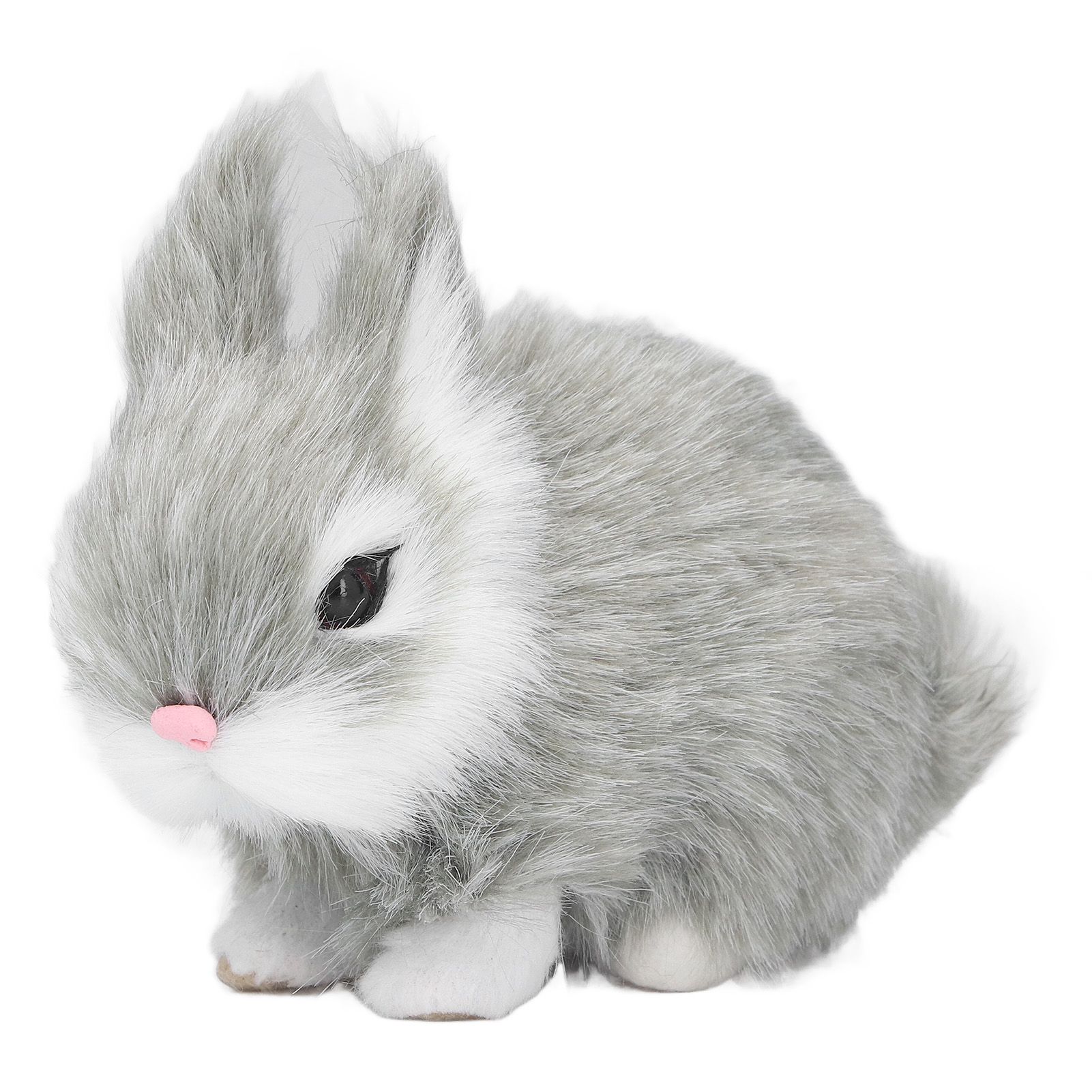 Miniature Plush Rabbits Plastic Plush Material Soft Comfortable Durable Rabbits Stuffed Doll for Table DecorationGrey - Image 1