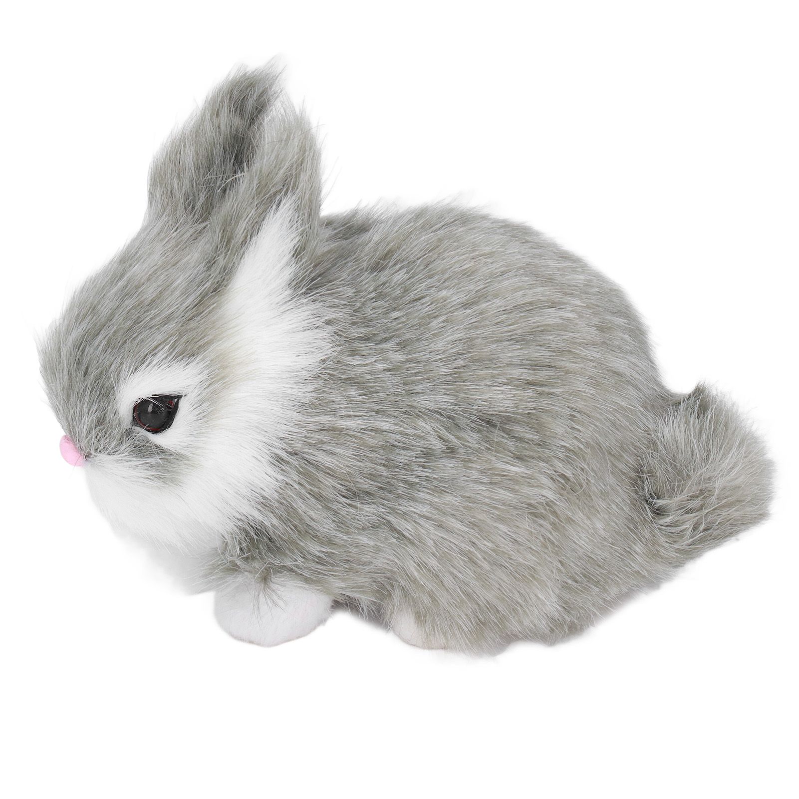 Miniature Plush Rabbits Plastic Plush Material Soft Comfortable Durable Rabbits Stuffed Doll for Table DecorationGrey - Image 2
