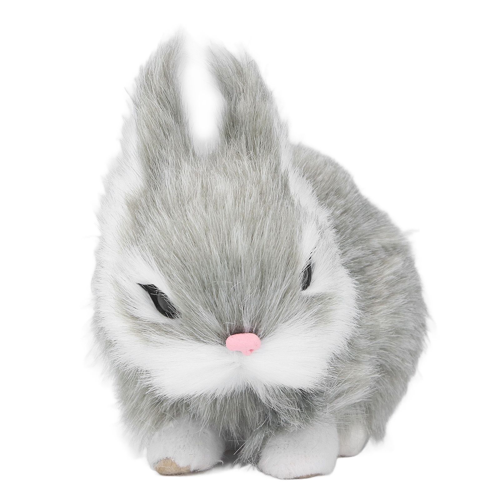 Miniature Plush Rabbits Plastic Plush Material Soft Comfortable Durable Rabbits Stuffed Doll for Table DecorationGrey - Image 4