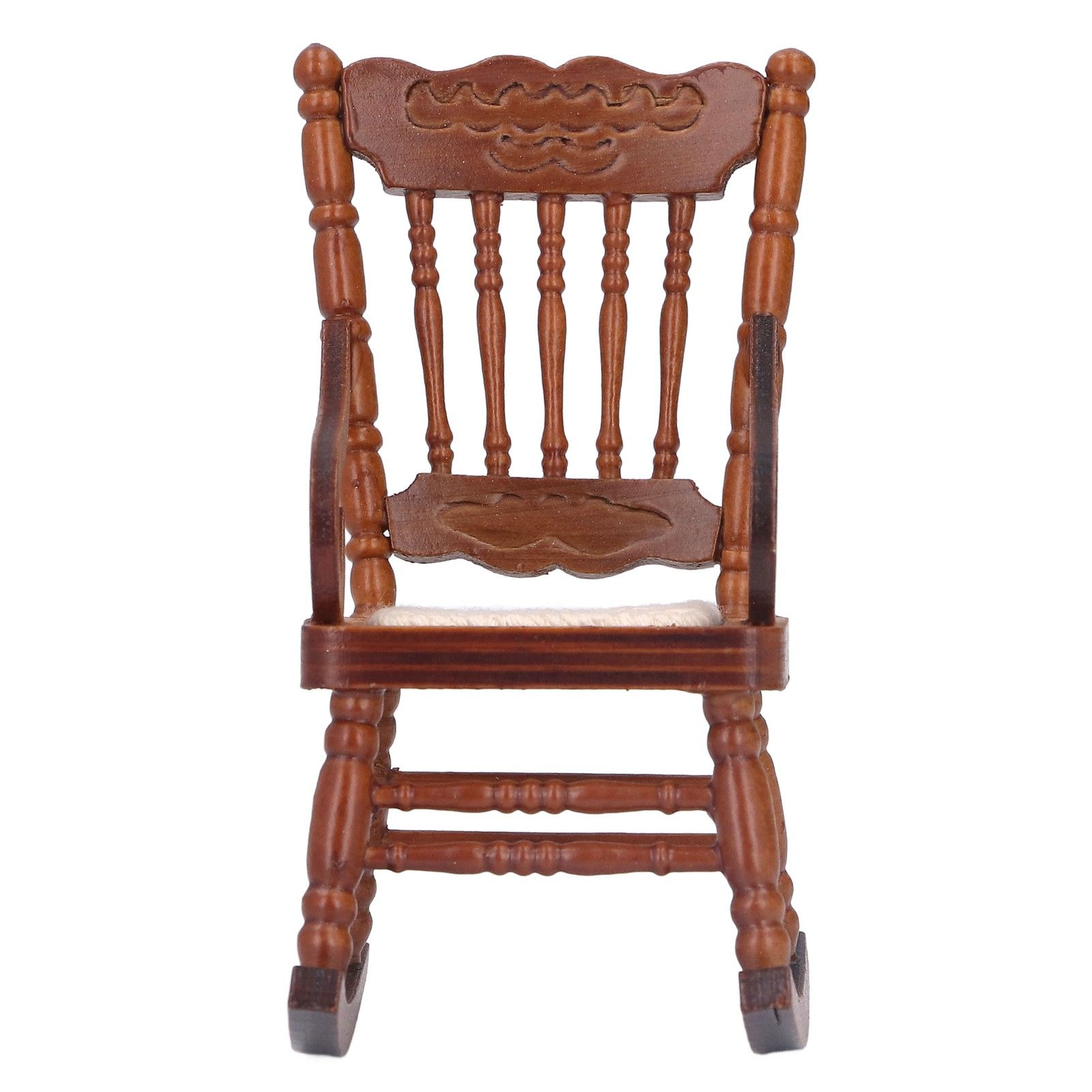 Dollhouse Miniature Chair Exquisite Details Bright Color Miniature Dollhouse Wooden Furniture for 1:12 DollhouseBrown - Image 6