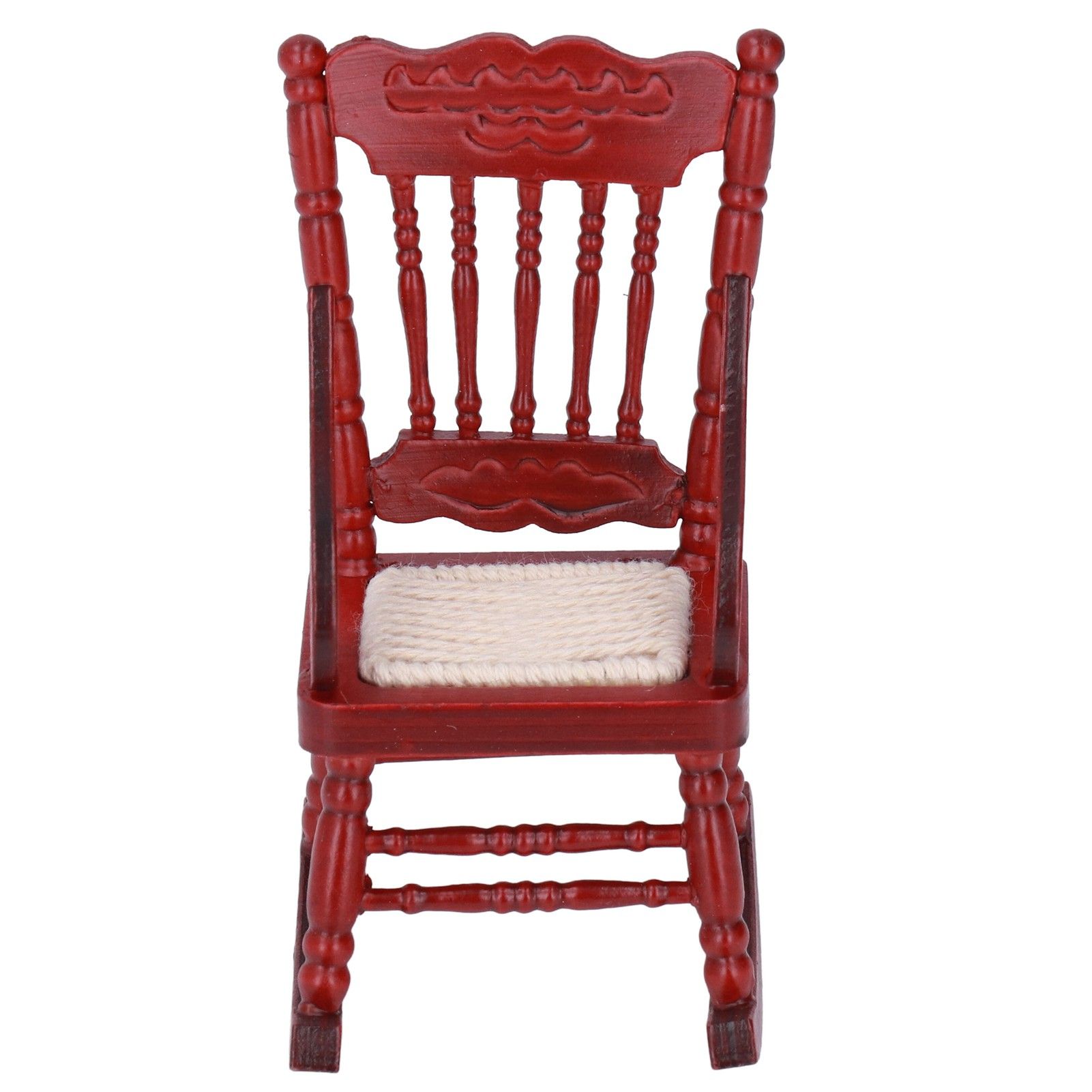 Dollhouse Miniature Chair Exquisite Details Bright Color Miniature Dollhouse Wooden Furniture for 1:12 DollhouseMahogany Color - Image 5