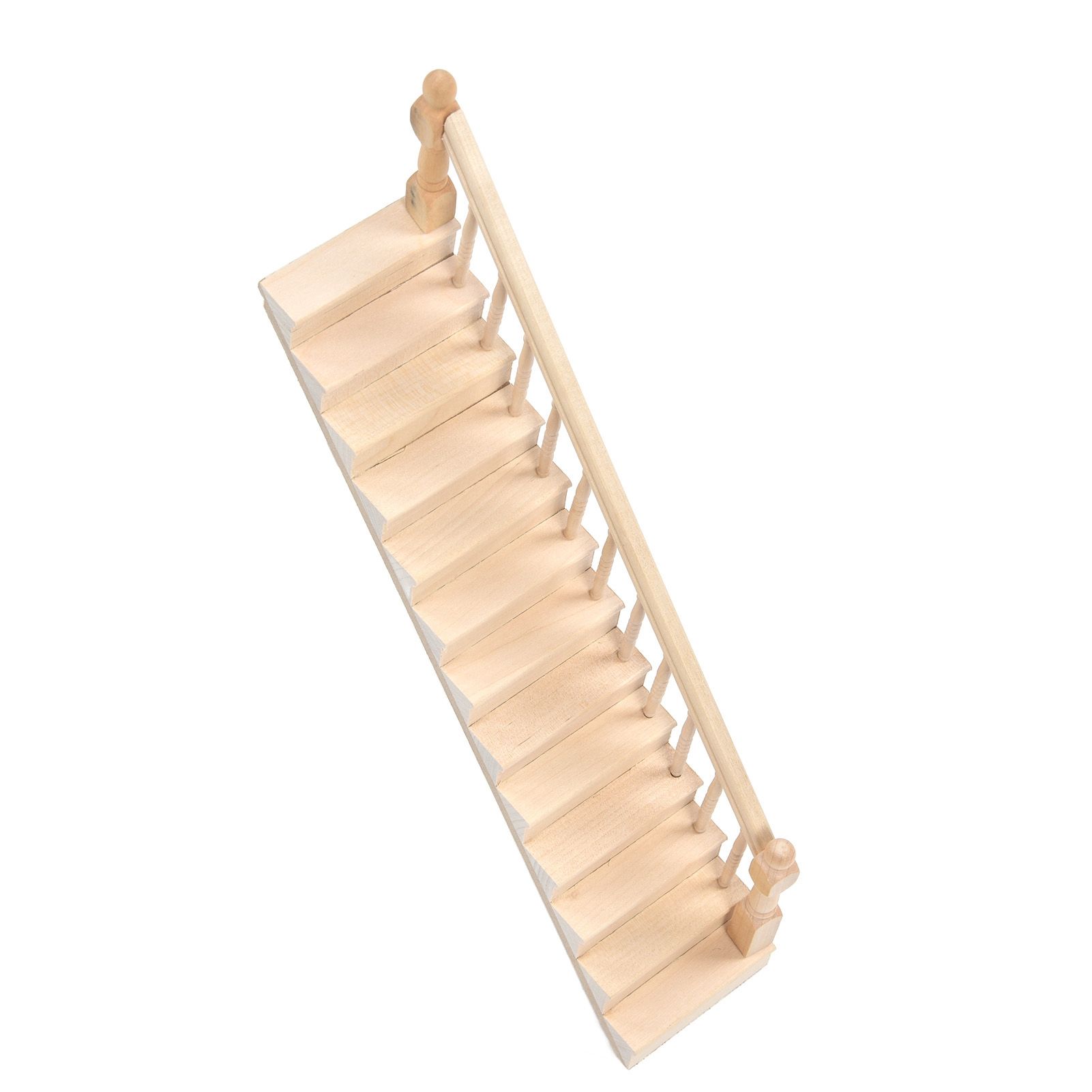 Doll House Stairs Glossy Rounded Corners Birch Material DIY Vivd Cute 1/12 Scale Miniature Staircase for CraftsRight - Image 7