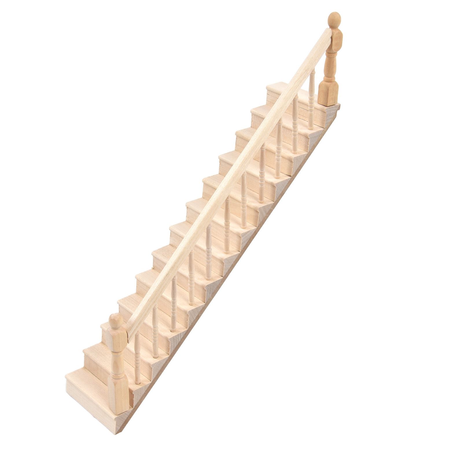 Doll House Stairs Glossy Rounded Corners Birch Material DIY Vivd Cute 1/12 Scale Miniature Staircase for CraftsRight - Image 8