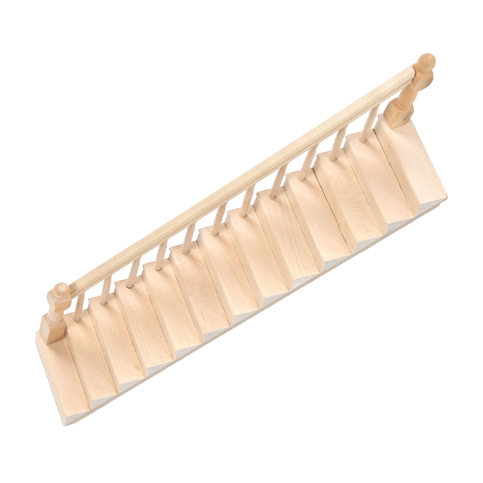 Doll House Stairs Glossy Rounded Corners Birch Material DIY Vivd Cute 1/12 Scale Miniature Staircase for CraftsLeft - Image 4