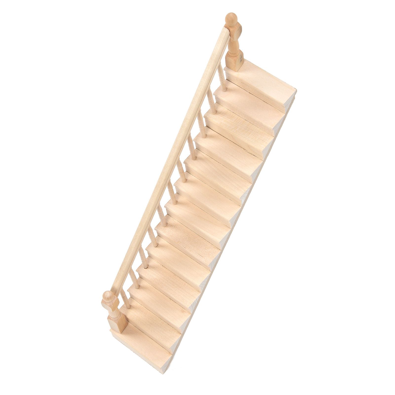 Doll House Stairs Glossy Rounded Corners Birch Material DIY Vivd Cute 1/12 Scale Miniature Staircase for CraftsLeft - Image 7
