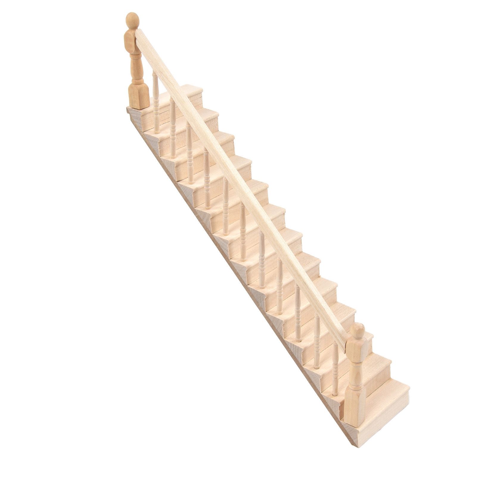 Doll House Stairs Glossy Rounded Corners Birch Material DIY Vivd Cute 1/12 Scale Miniature Staircase for CraftsLeft - Image 8