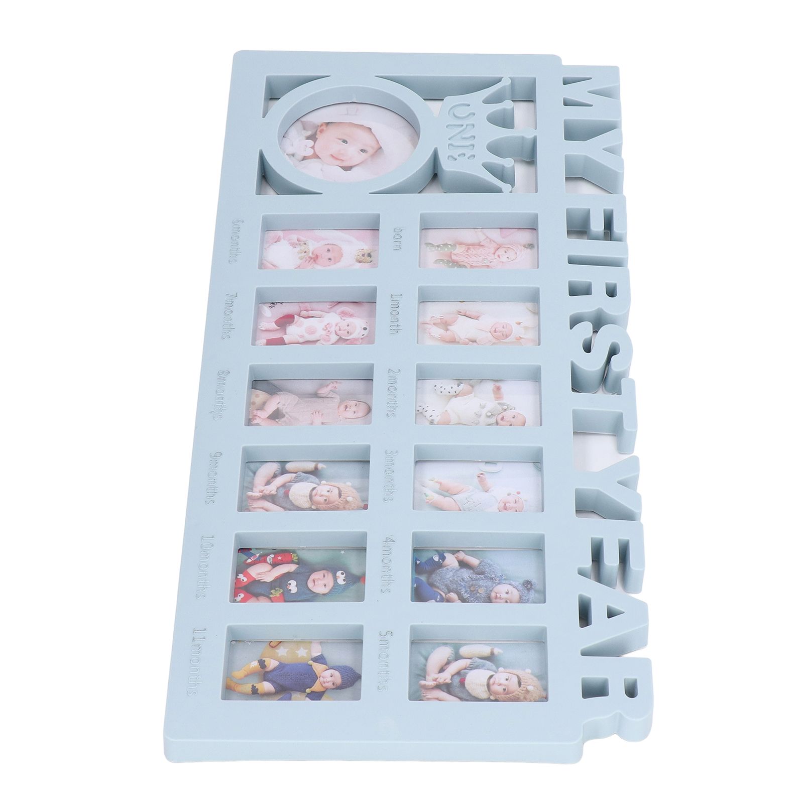 Newborn Photo Frame Durable Polished 12 Small Picture Frames Record Baby's Monthly Growth Baby Photo Frame for GiftBlue - Image 4