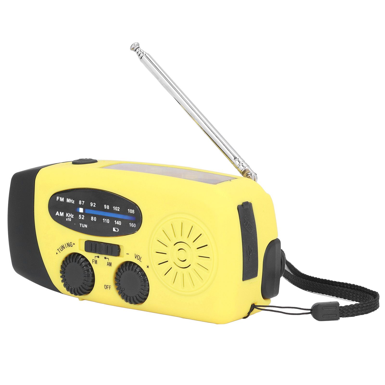 Hand Crank Solar Radio Multifunctional Emergency Radio LED Radio with Flashlight for Outdoor CampingYellow Europe - Image 2