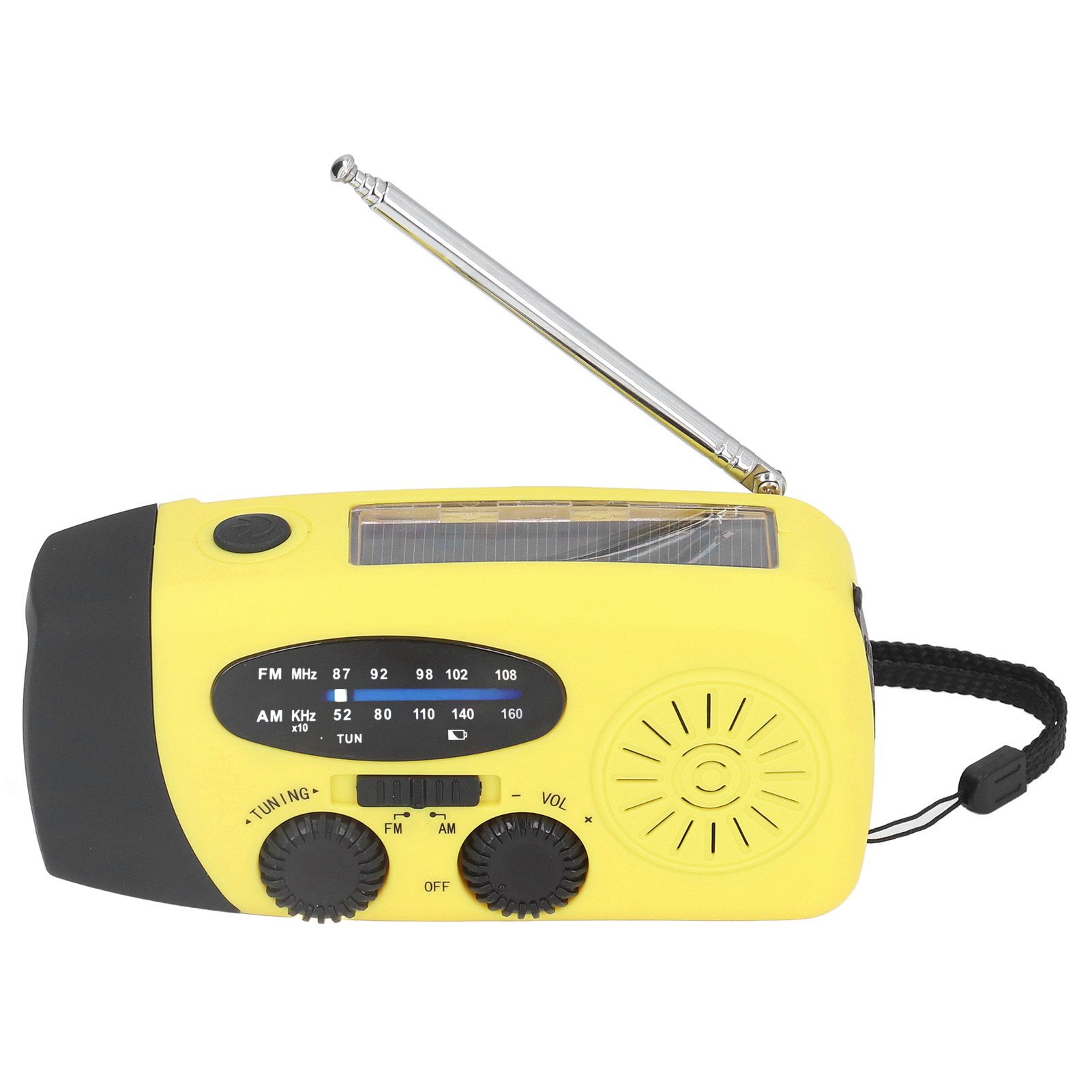 Hand Crank Solar Radio Multifunctional Emergency Radio LED Radio with Flashlight for Outdoor CampingYellow Europe - Image 3