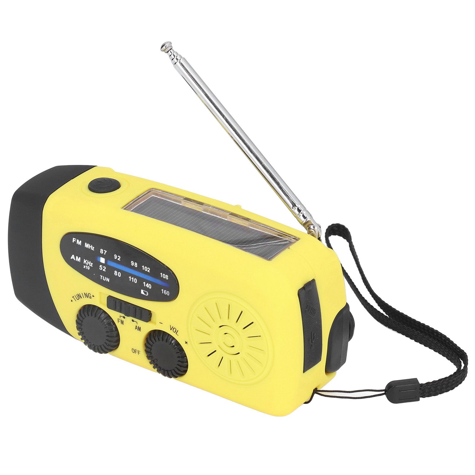 Hand Crank Solar Radio Multifunctional Emergency Radio LED Radio with Flashlight for Outdoor CampingYellow Europe - Image 4