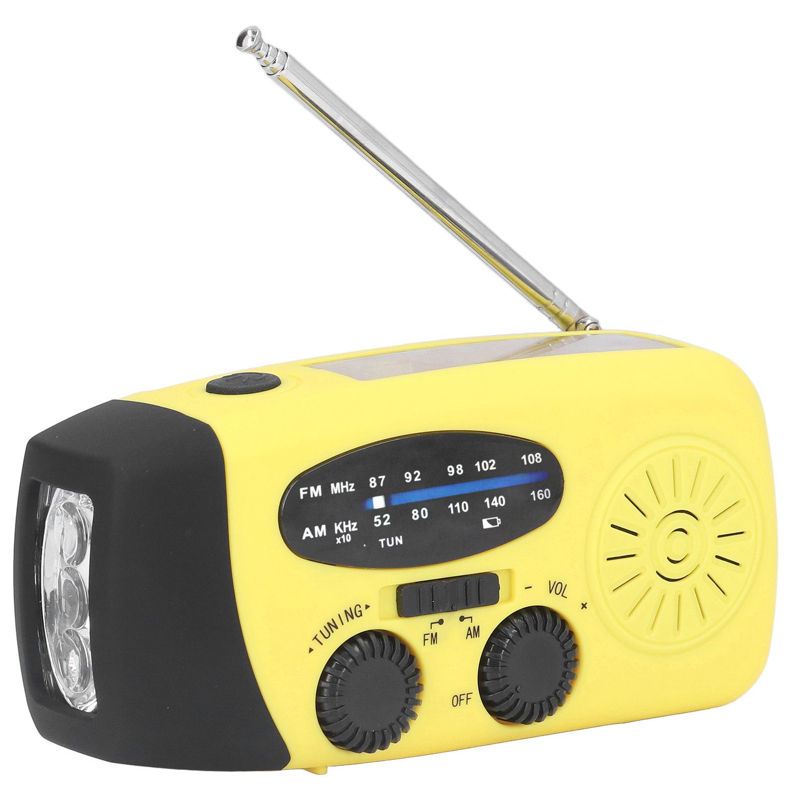 Hand Crank Solar Radio Multifunctional Emergency Radio LED Radio with Flashlight for Outdoor CampingYellow Europe - Image 6