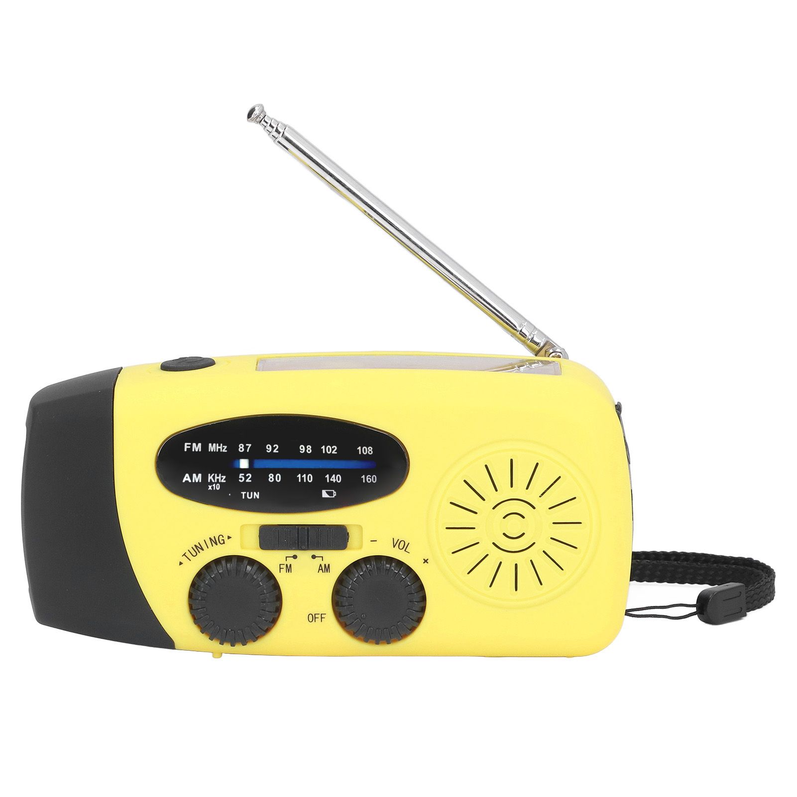 Hand Crank Solar Radio Multifunctional Emergency Radio LED Radio with Flashlight for Outdoor CampingYellow Europe - Image 7