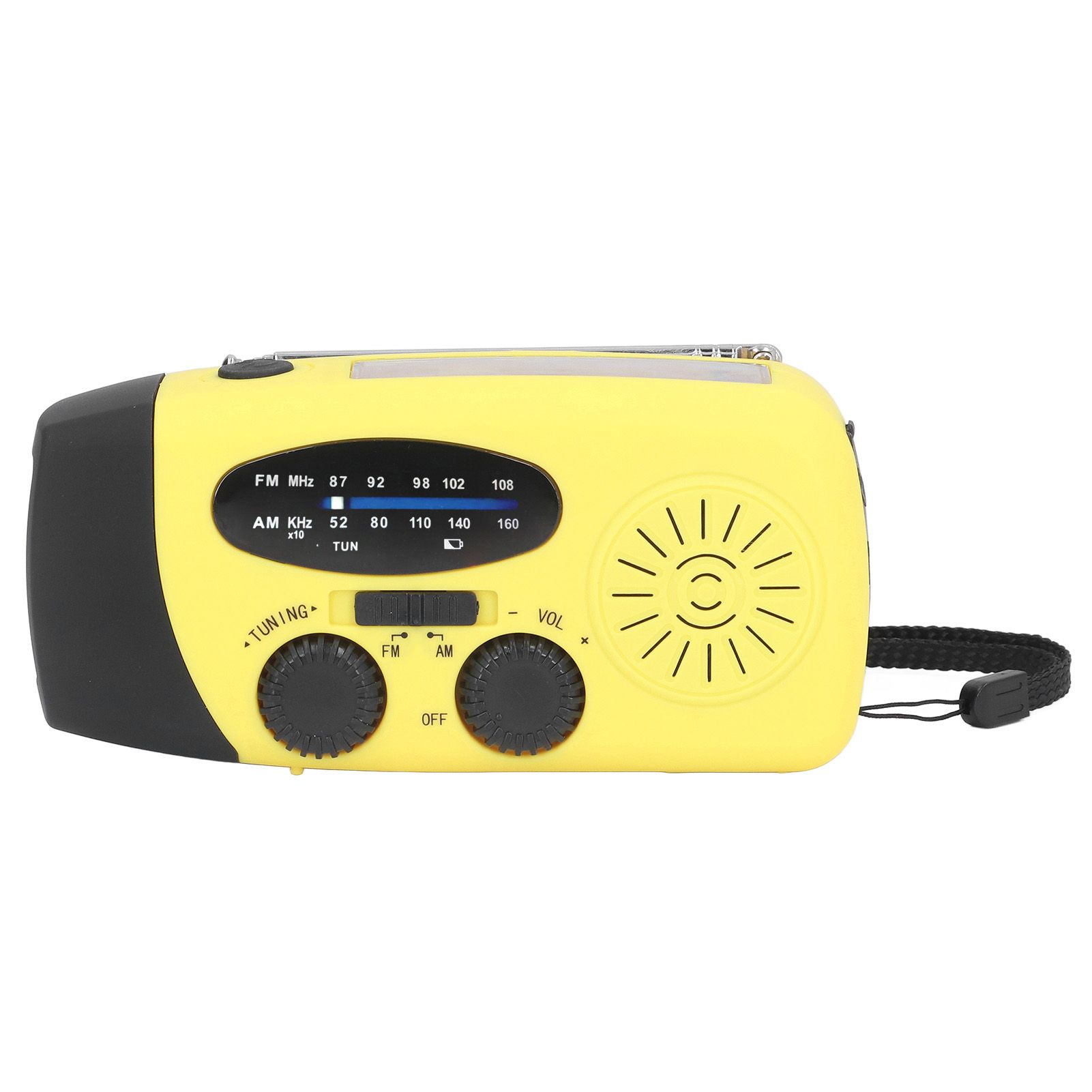 Hand Crank Solar Radio Multifunctional Emergency Radio LED Radio with Flashlight for Outdoor CampingYellow Europe - Image 8