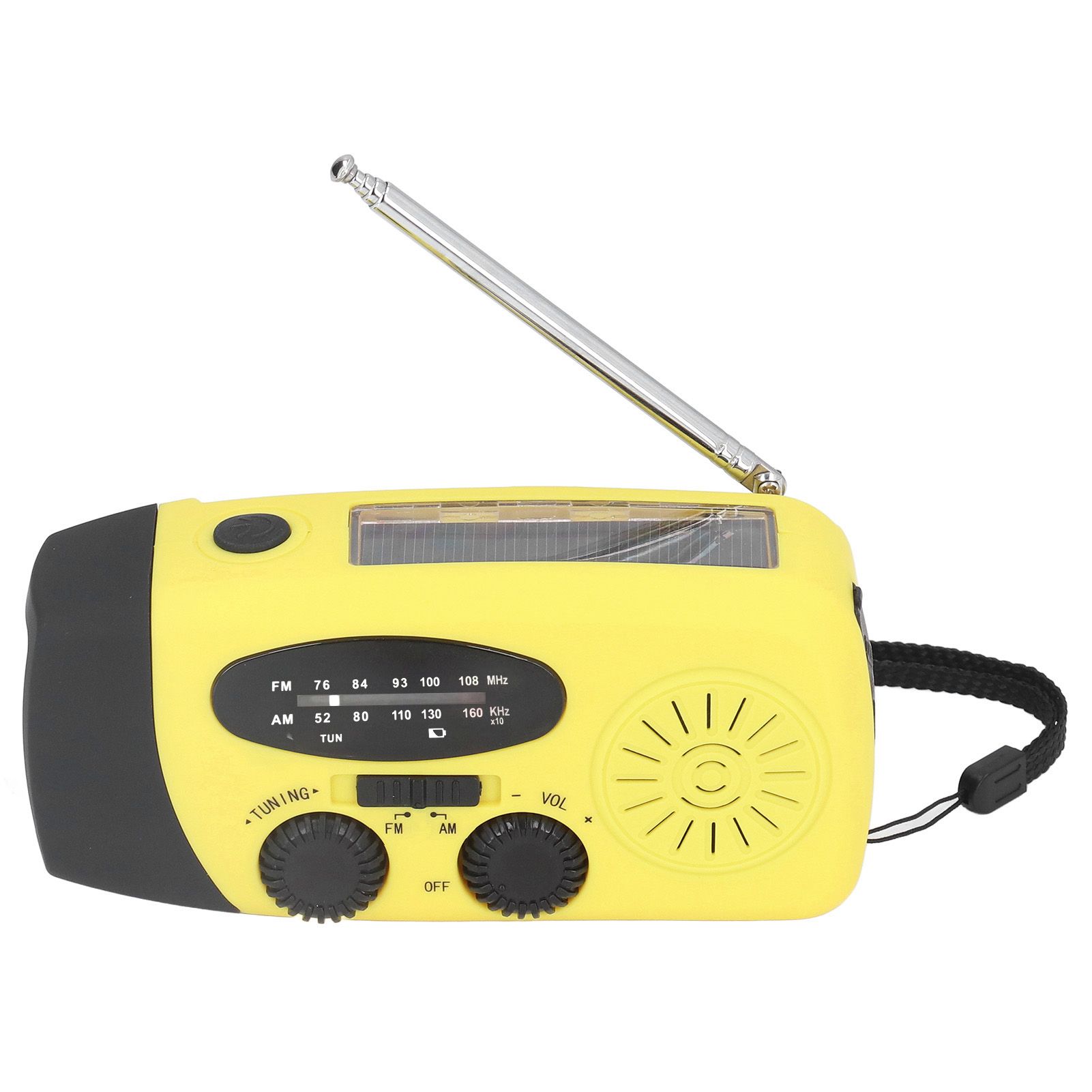 Hand Crank Solar Radio Multifunctional Emergency Radio LED Radio with Flashlight for Outdoor CampingYellow Japanese - Image 3
