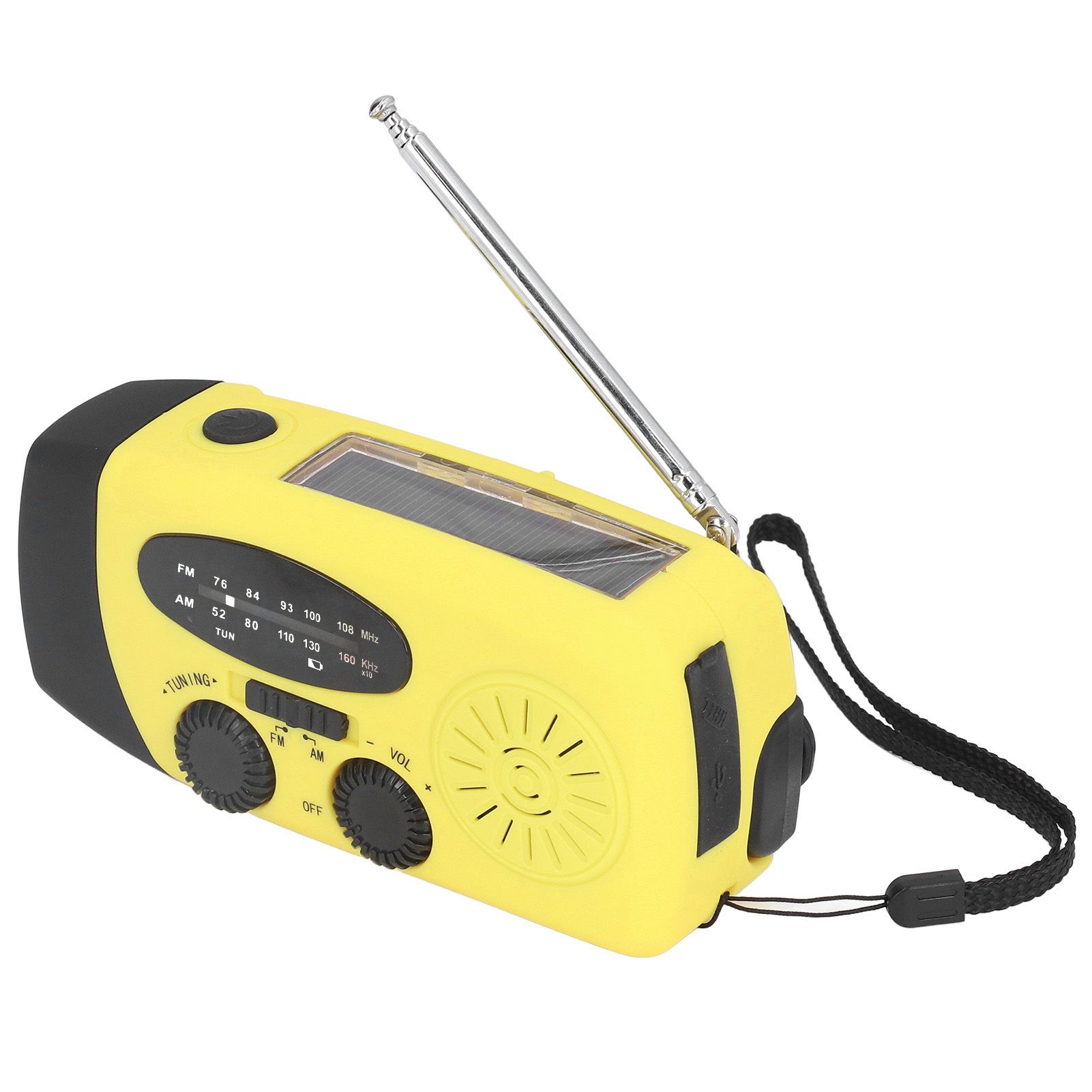 Hand Crank Solar Radio Multifunctional Emergency Radio LED Radio with Flashlight for Outdoor CampingYellow Japanese - Image 4