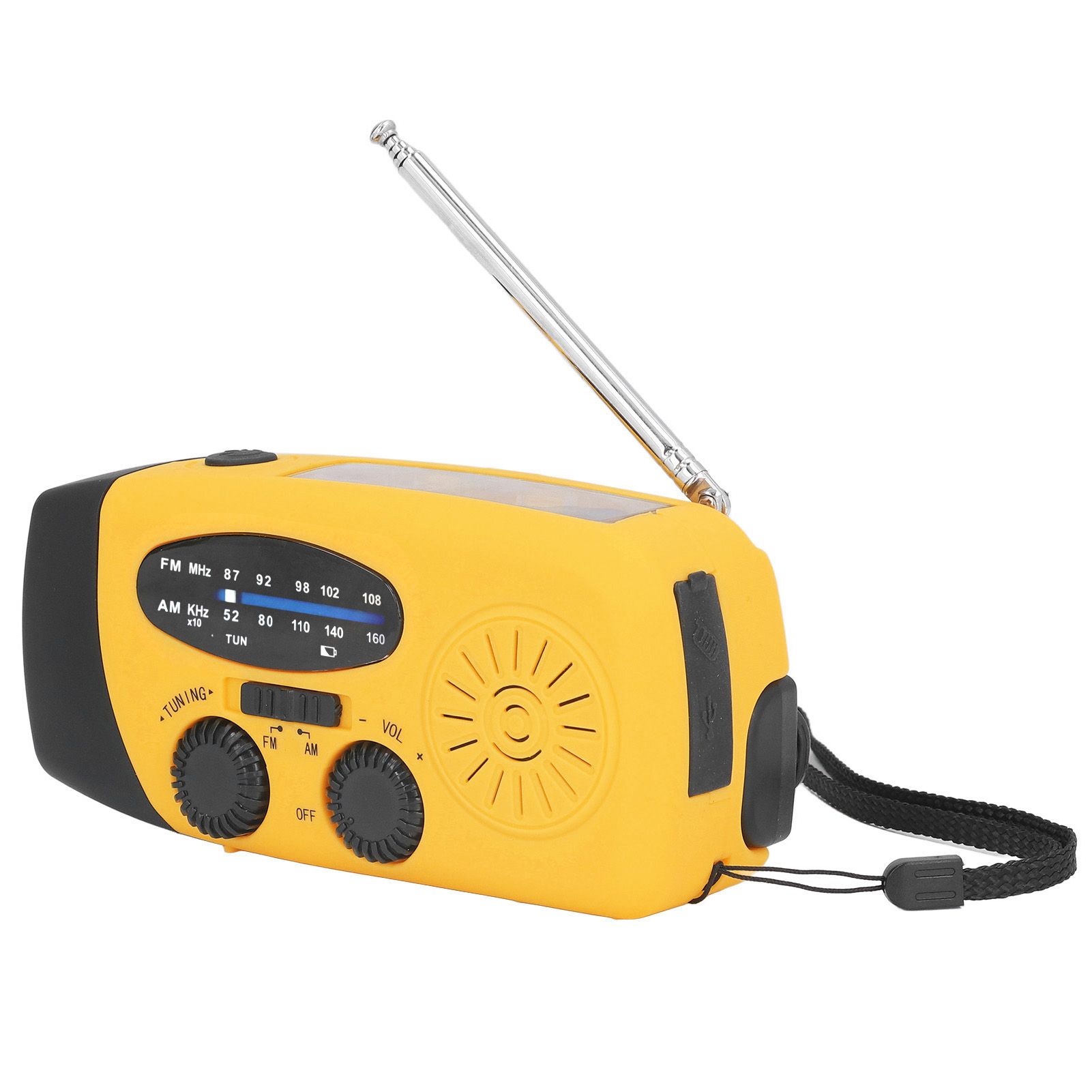 Hand Crank Solar Radio Multifunctional Emergency Radio LED Radio with Flashlight for Outdoor CampingOrange Europe - Image 2