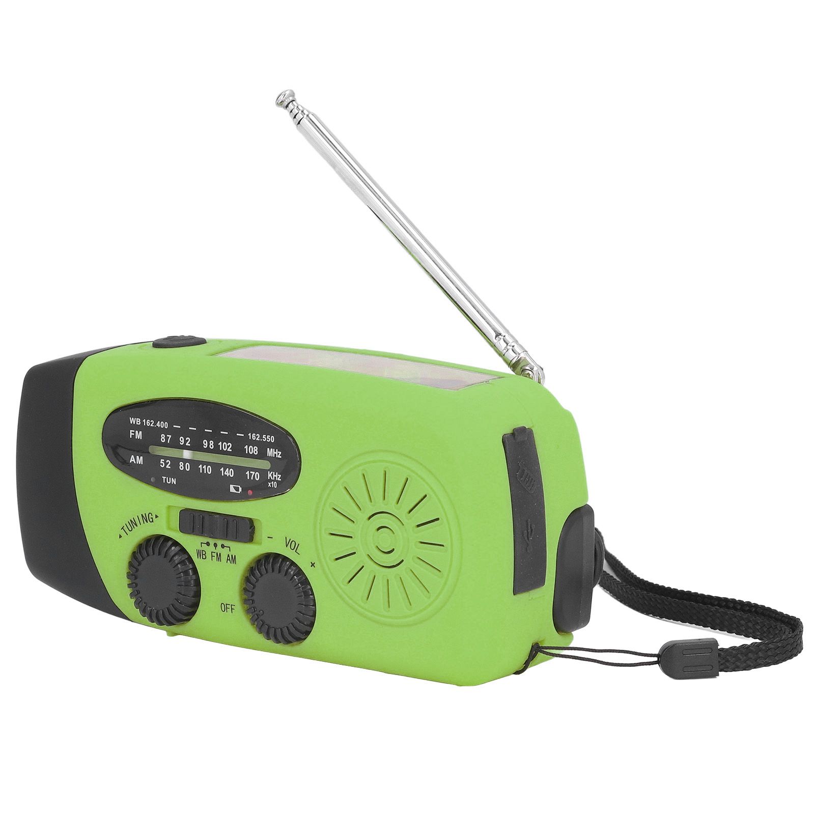 Hand Crank Solar Radio Multifunctional Emergency Radio LED Radio with Flashlight for Outdoor CampingGreen America - Image 2