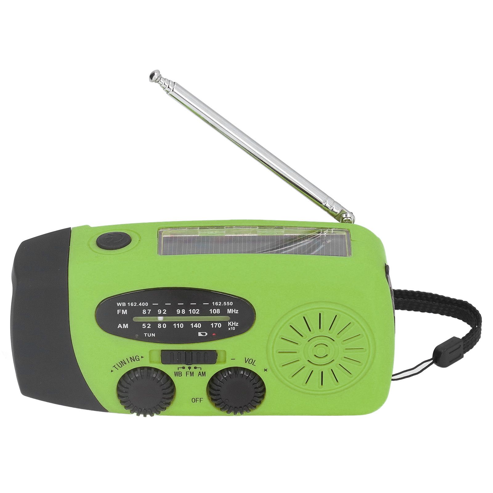 Hand Crank Solar Radio Multifunctional Emergency Radio LED Radio with Flashlight for Outdoor CampingGreen America - Image 3
