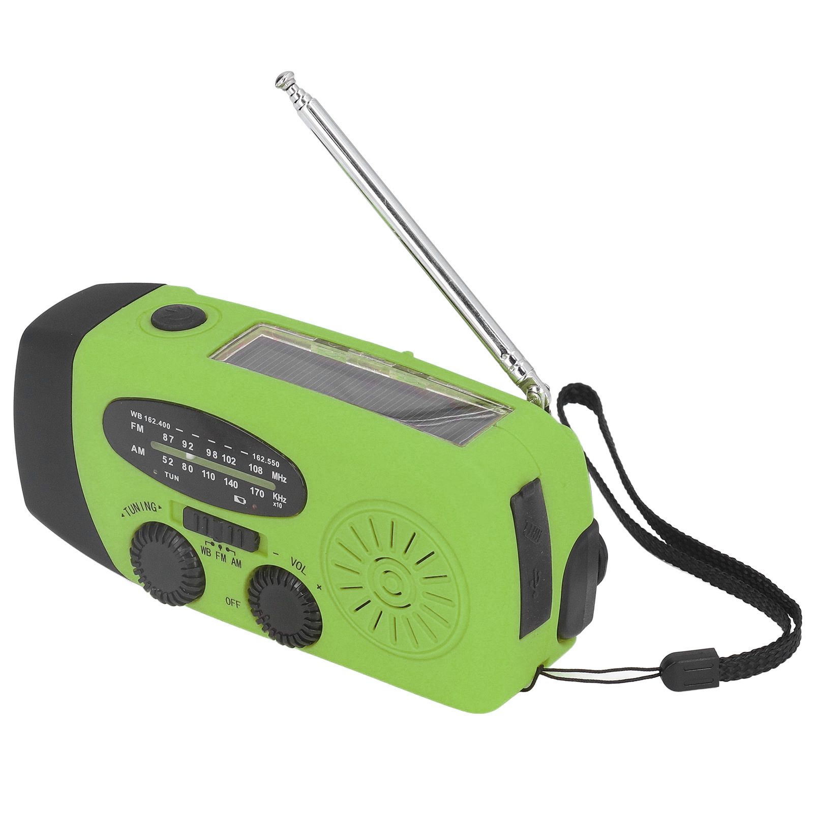 Hand Crank Solar Radio Multifunctional Emergency Radio LED Radio with Flashlight for Outdoor CampingGreen America - Image 4