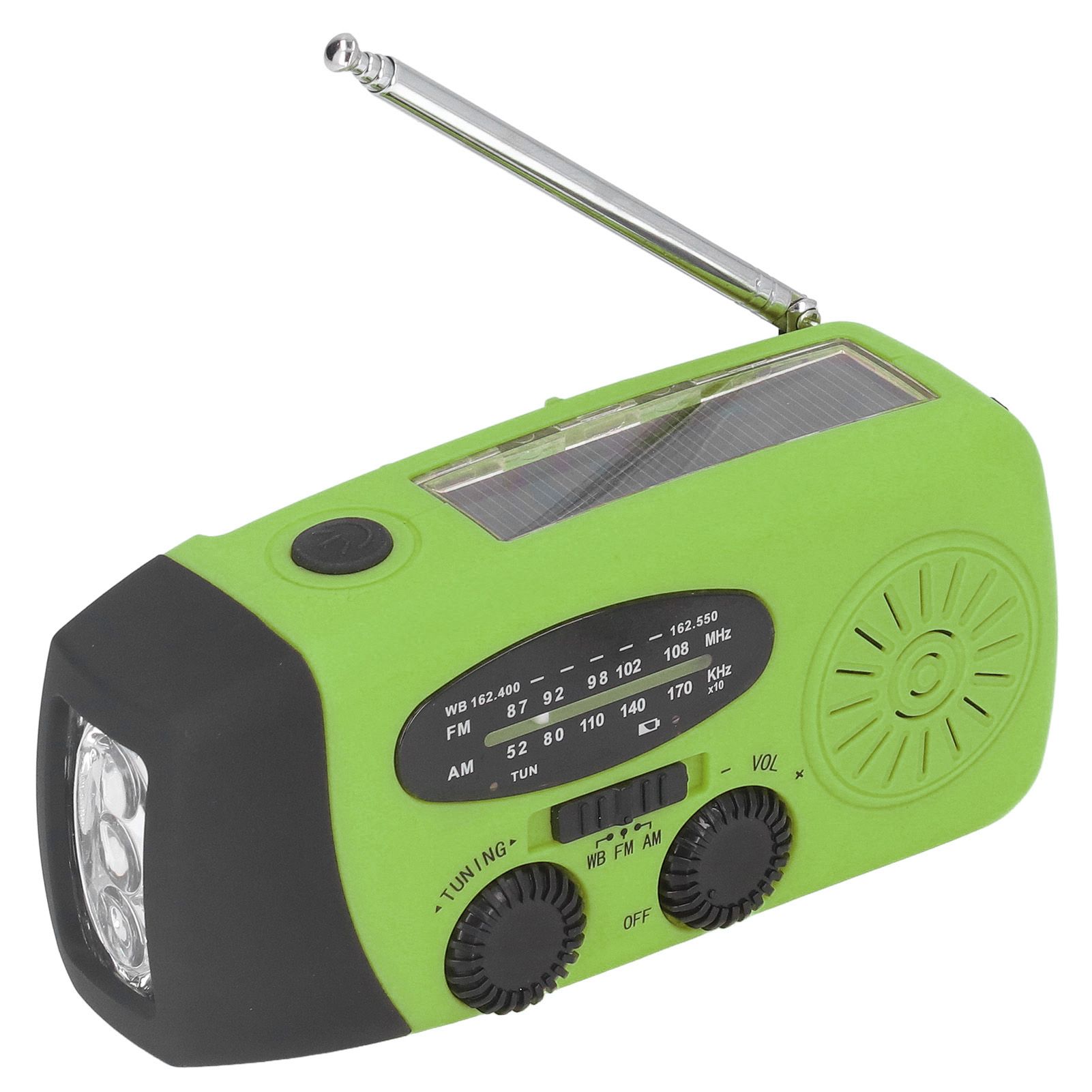 Hand Crank Solar Radio Multifunctional Emergency Radio LED Radio with Flashlight for Outdoor CampingGreen America - Image 5