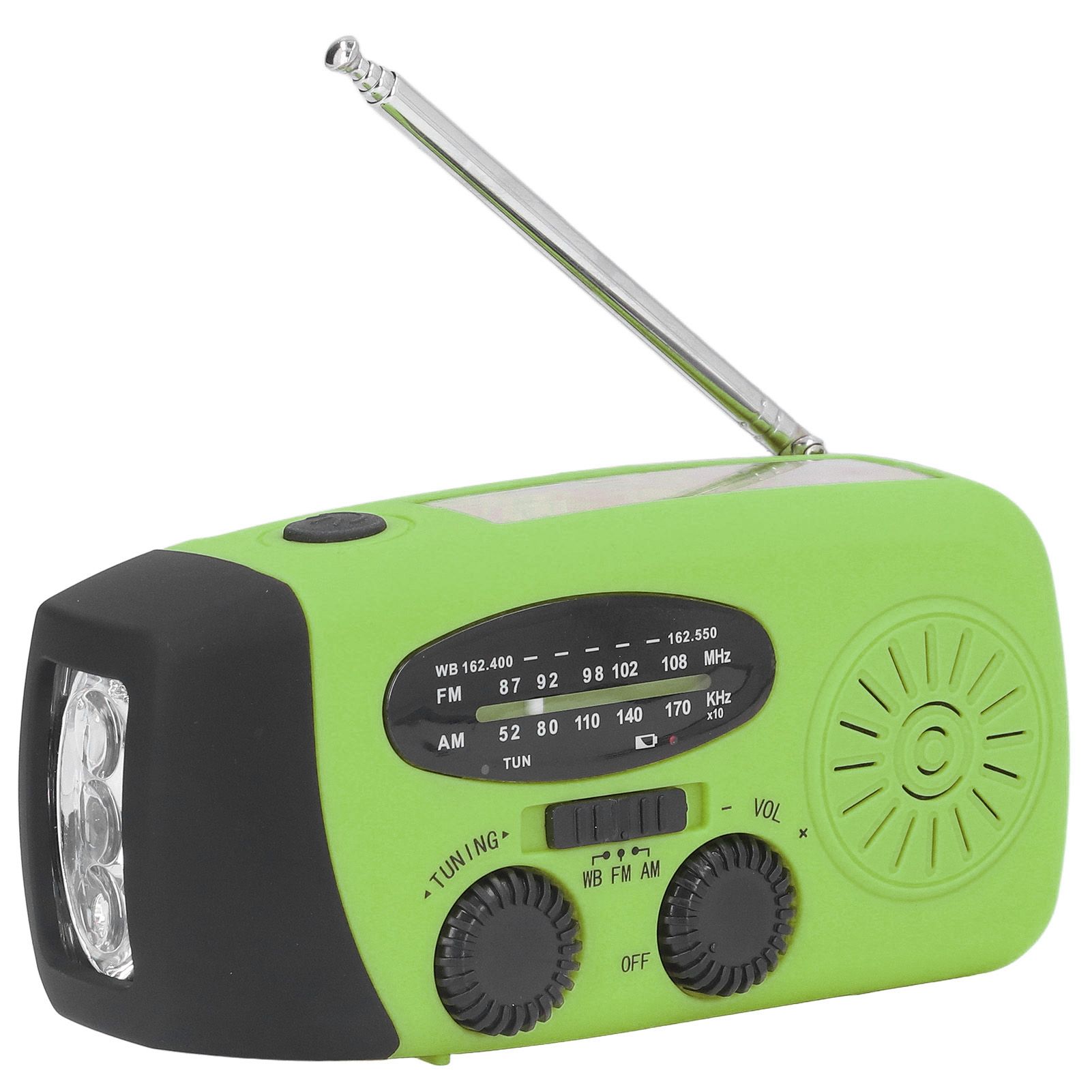 Hand Crank Solar Radio Multifunctional Emergency Radio LED Radio with Flashlight for Outdoor CampingGreen America - Image 6