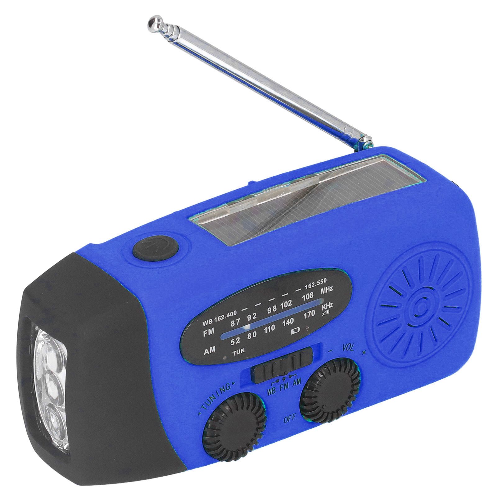 Hand Crank Solar Radio Multifunctional Emergency Radio LED Radio with Flashlight for Outdoor CampingBlue America - Image 5