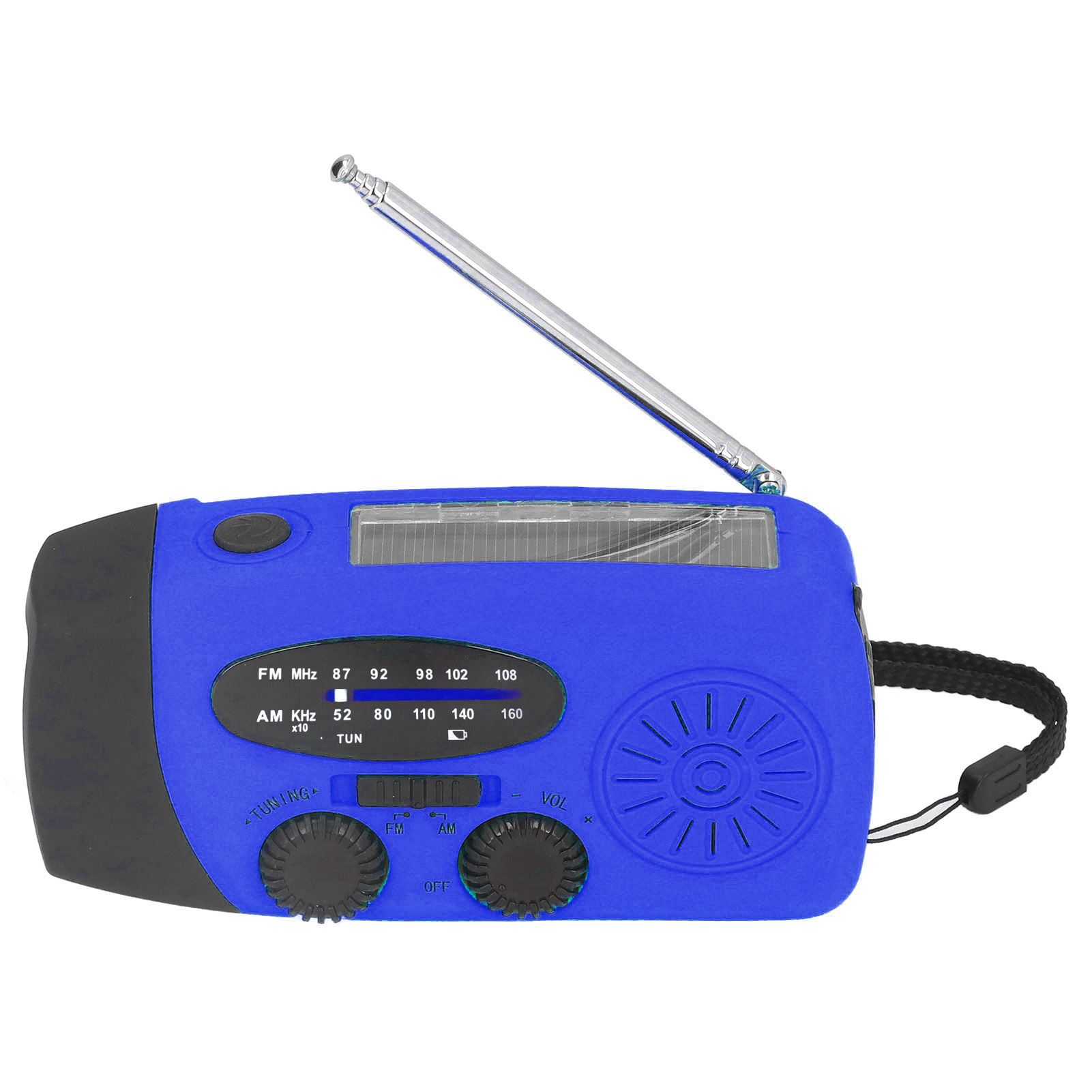 Hand Crank Solar Radio Multifunctional Emergency Radio LED Radio with Flashlight for Outdoor CampingBlue Europe - Image 3