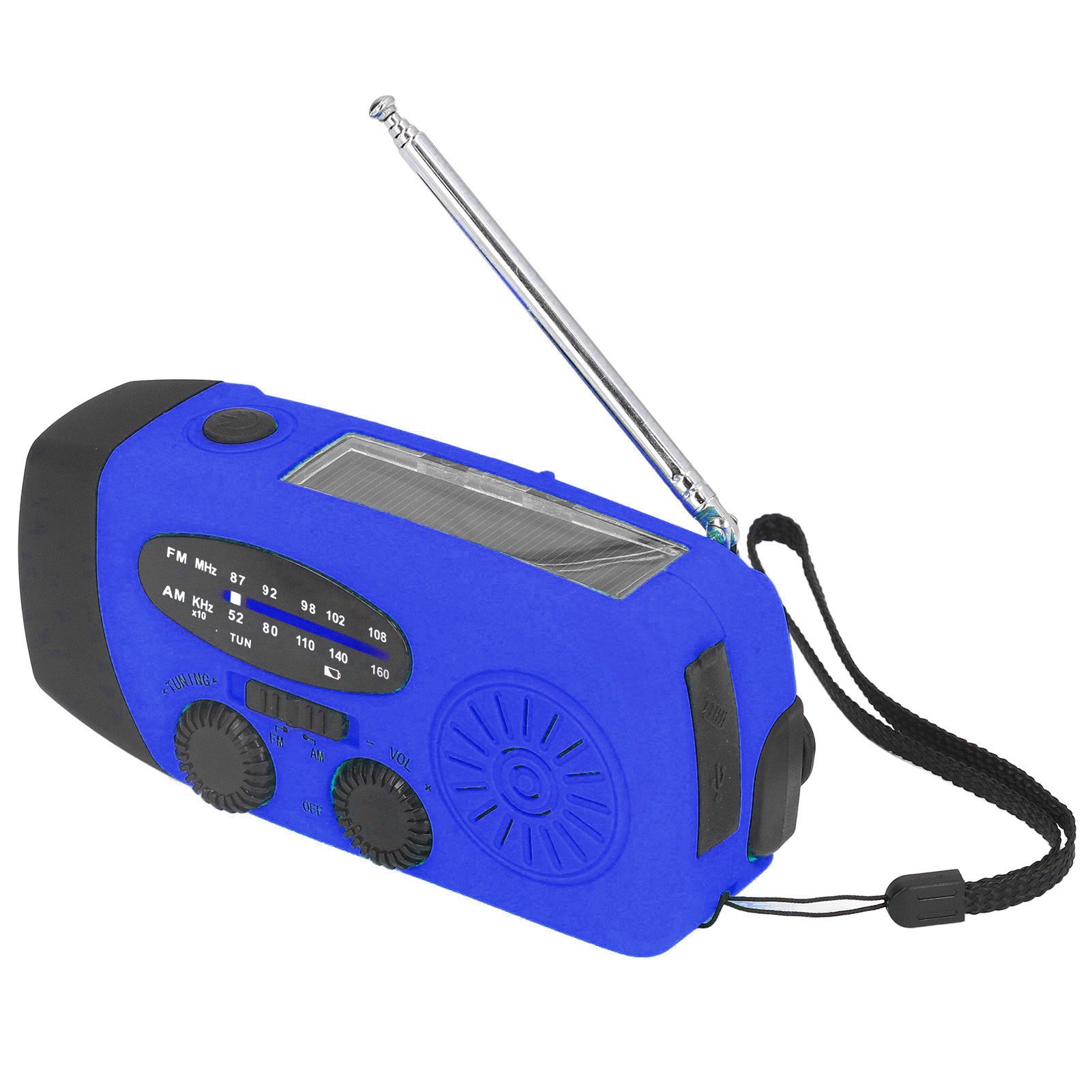 Hand Crank Solar Radio Multifunctional Emergency Radio LED Radio with Flashlight for Outdoor CampingBlue Europe - Image 4
