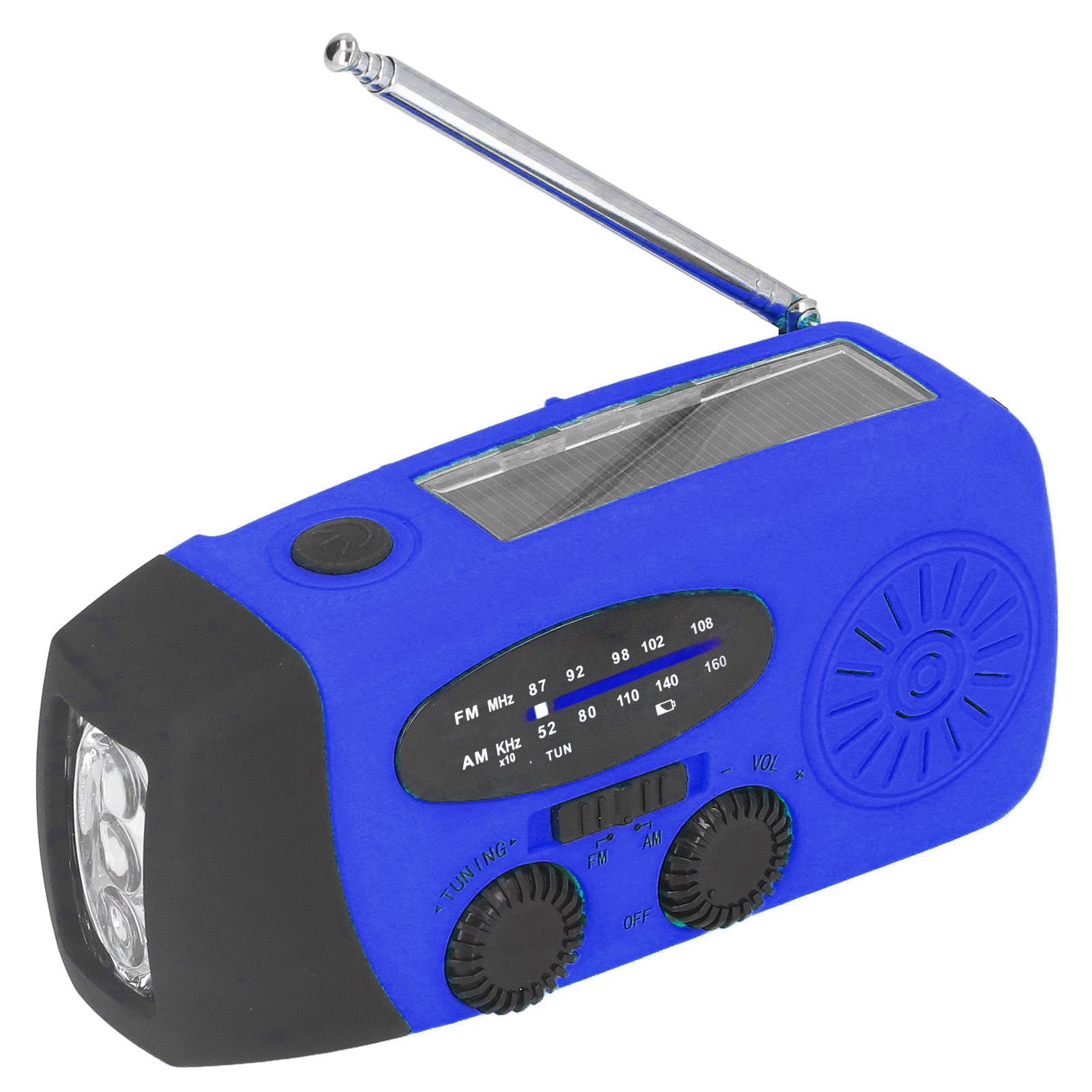 Hand Crank Solar Radio Multifunctional Emergency Radio LED Radio with Flashlight for Outdoor CampingBlue Europe - Image 5
