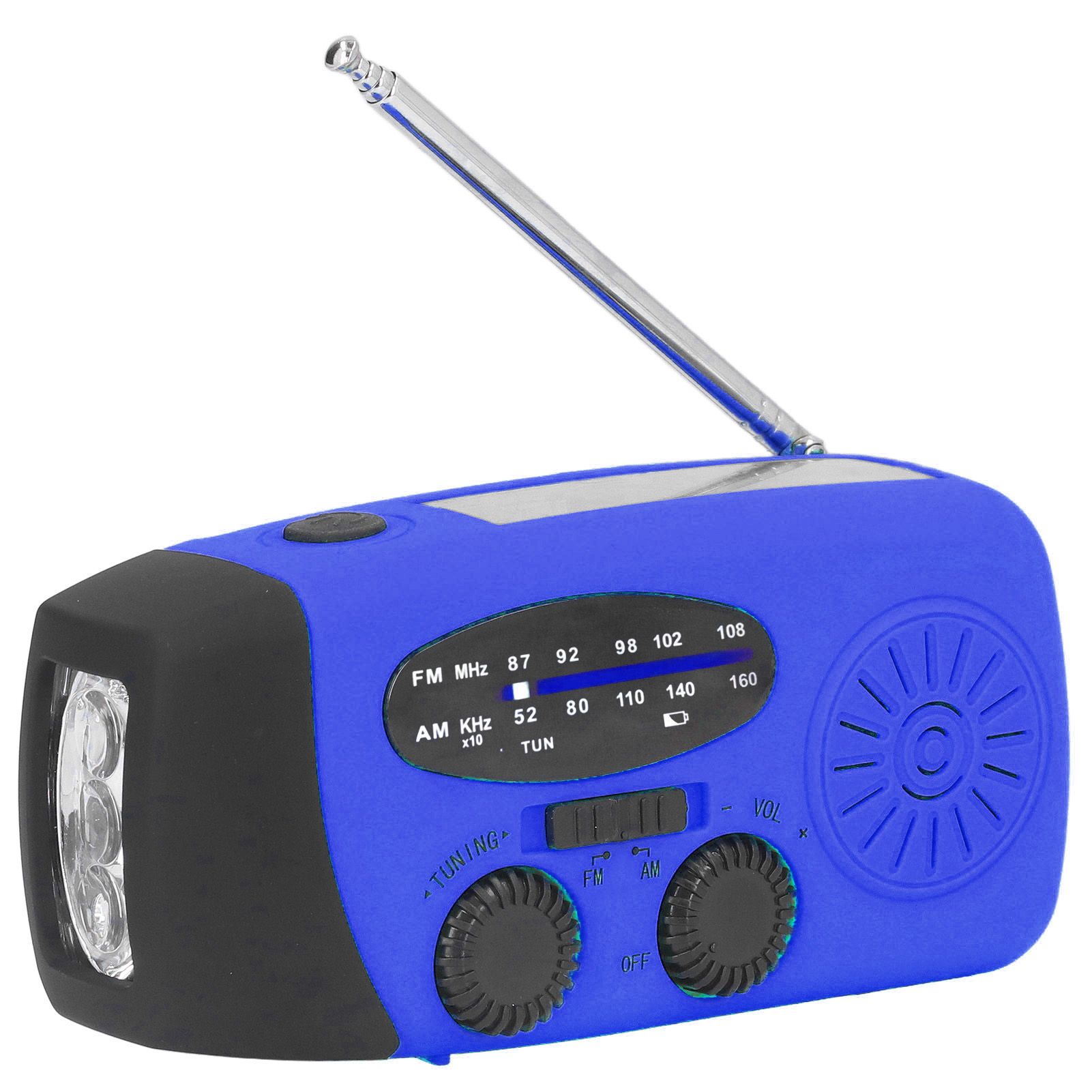 Hand Crank Solar Radio Multifunctional Emergency Radio LED Radio with Flashlight for Outdoor CampingBlue Europe - Image 6