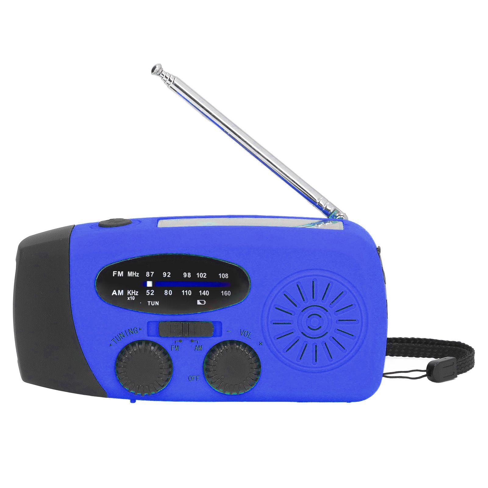 Hand Crank Solar Radio Multifunctional Emergency Radio LED Radio with Flashlight for Outdoor CampingBlue Europe - Image 7