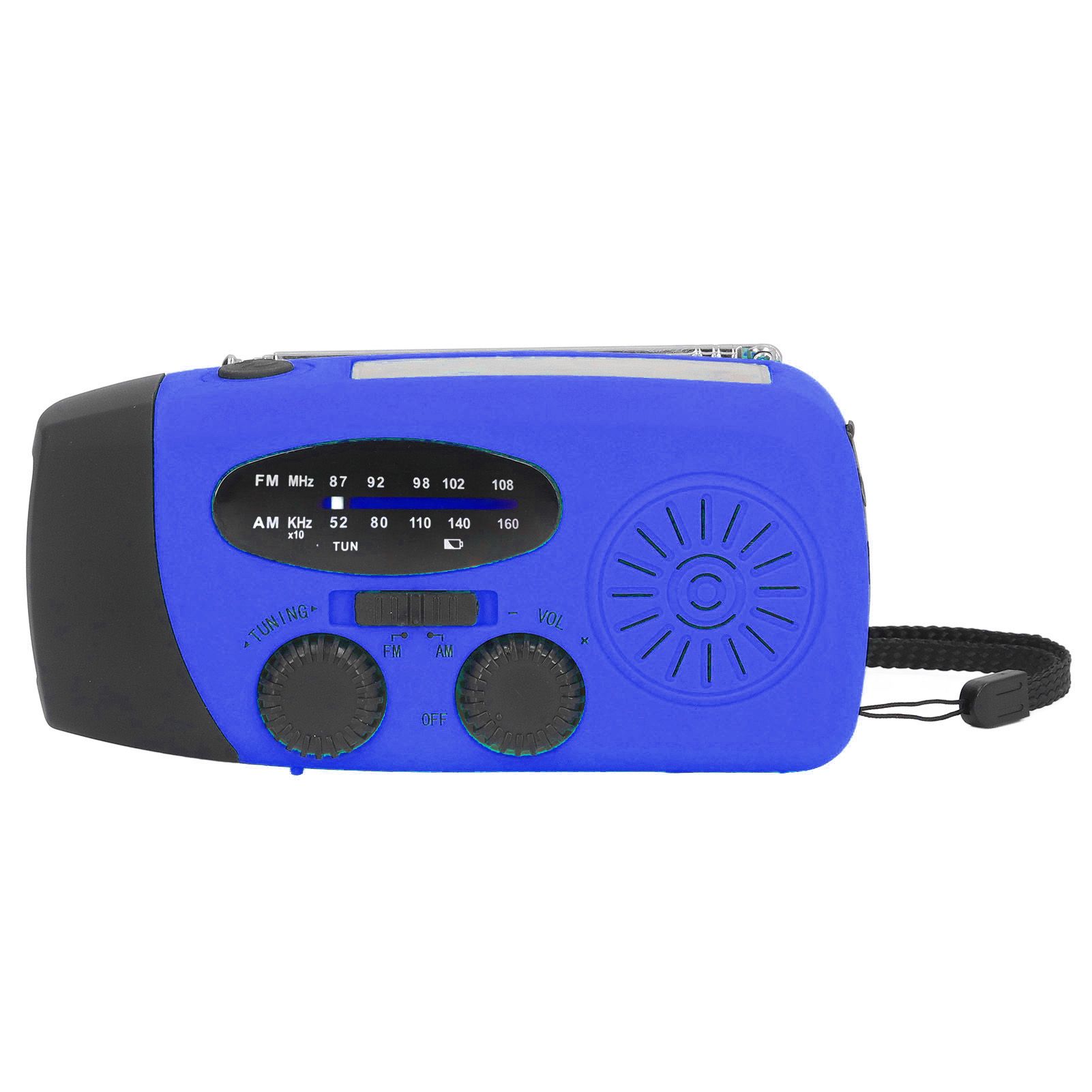 Hand Crank Solar Radio Multifunctional Emergency Radio LED Radio with Flashlight for Outdoor CampingBlue Europe - Image 8