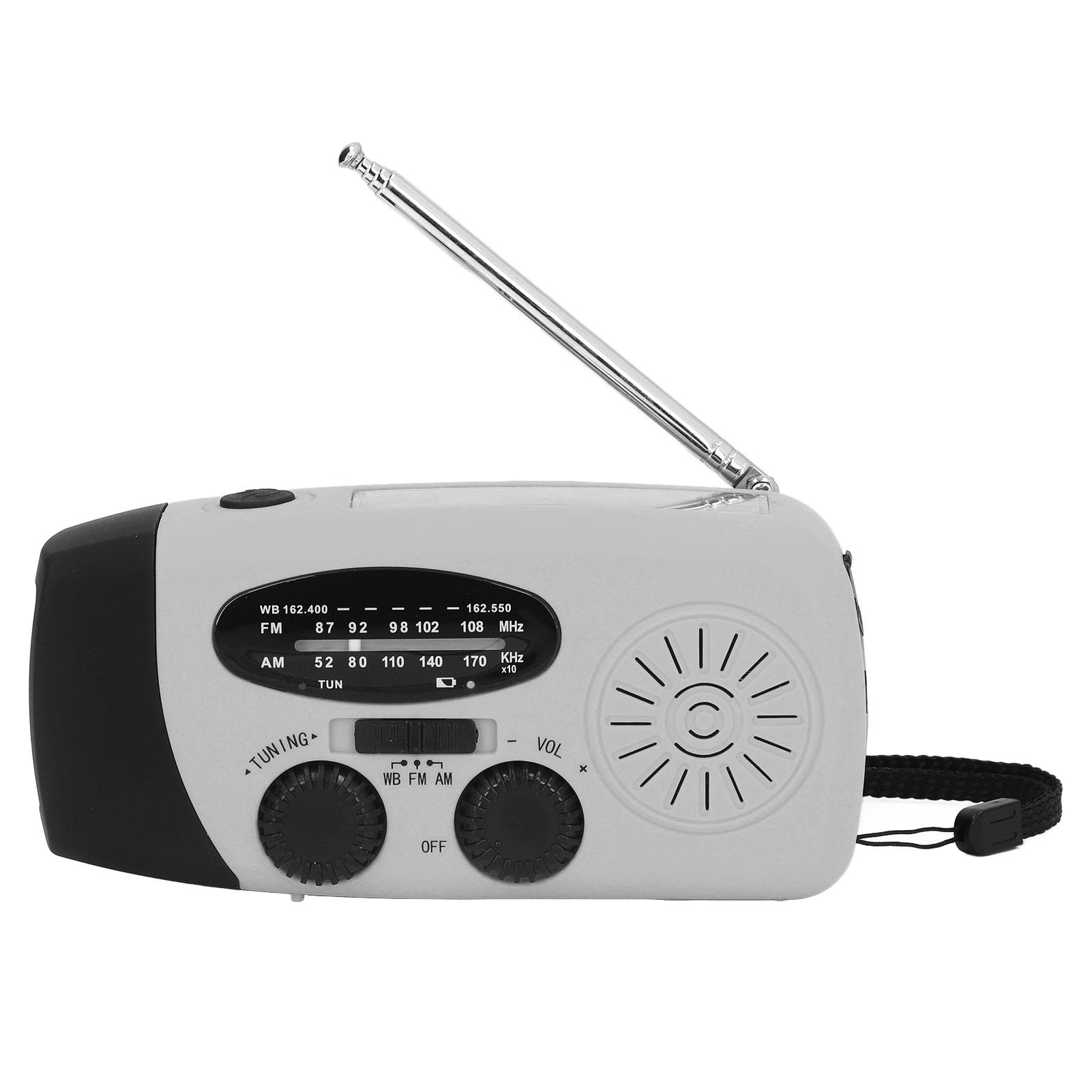 Hand Crank Solar Radio Multifunctional Emergency Radio LED Radio with Flashlight for Outdoor CampingSilver Gray America - Image 7