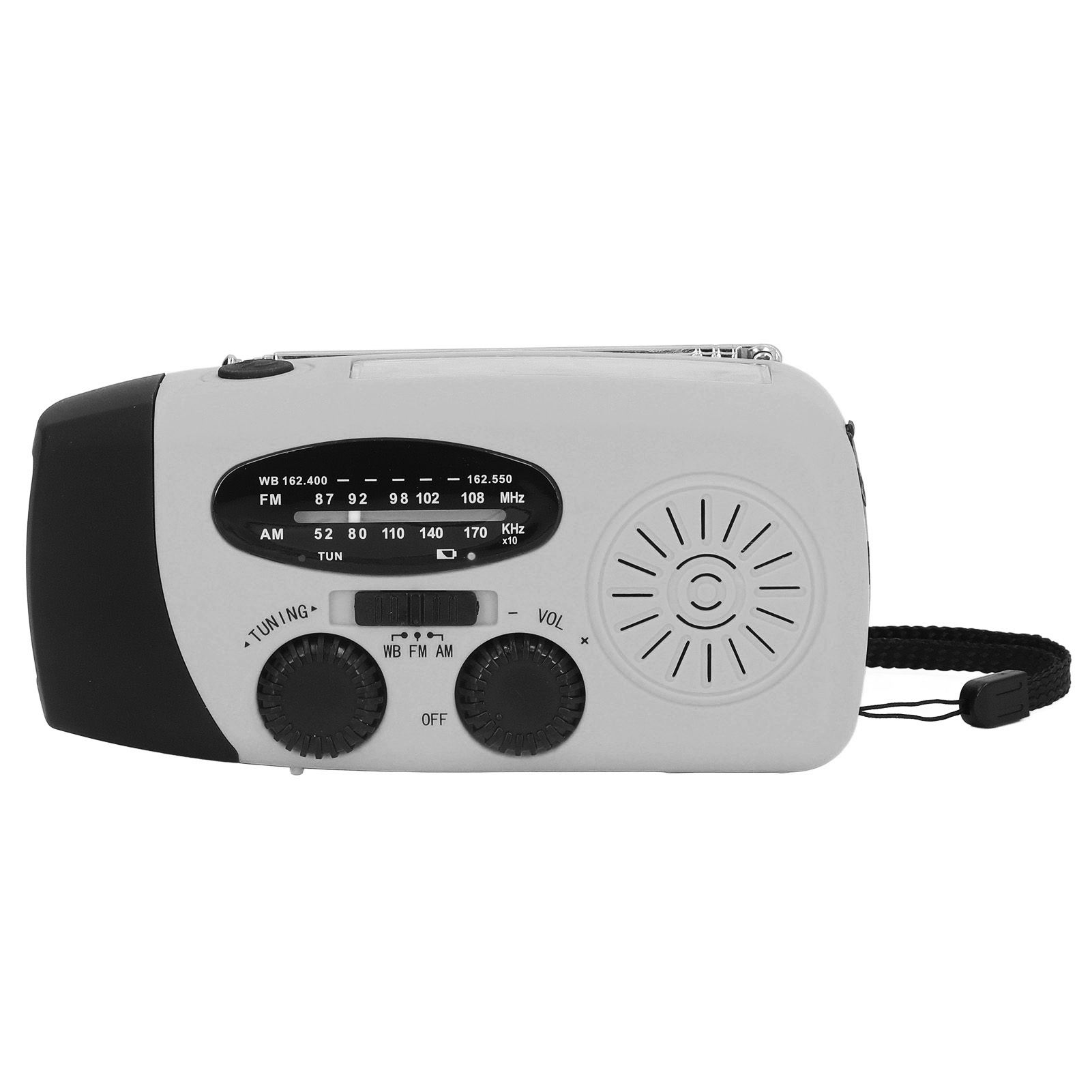 Hand Crank Solar Radio Multifunctional Emergency Radio LED Radio with Flashlight for Outdoor CampingSilver Gray America - Image 8