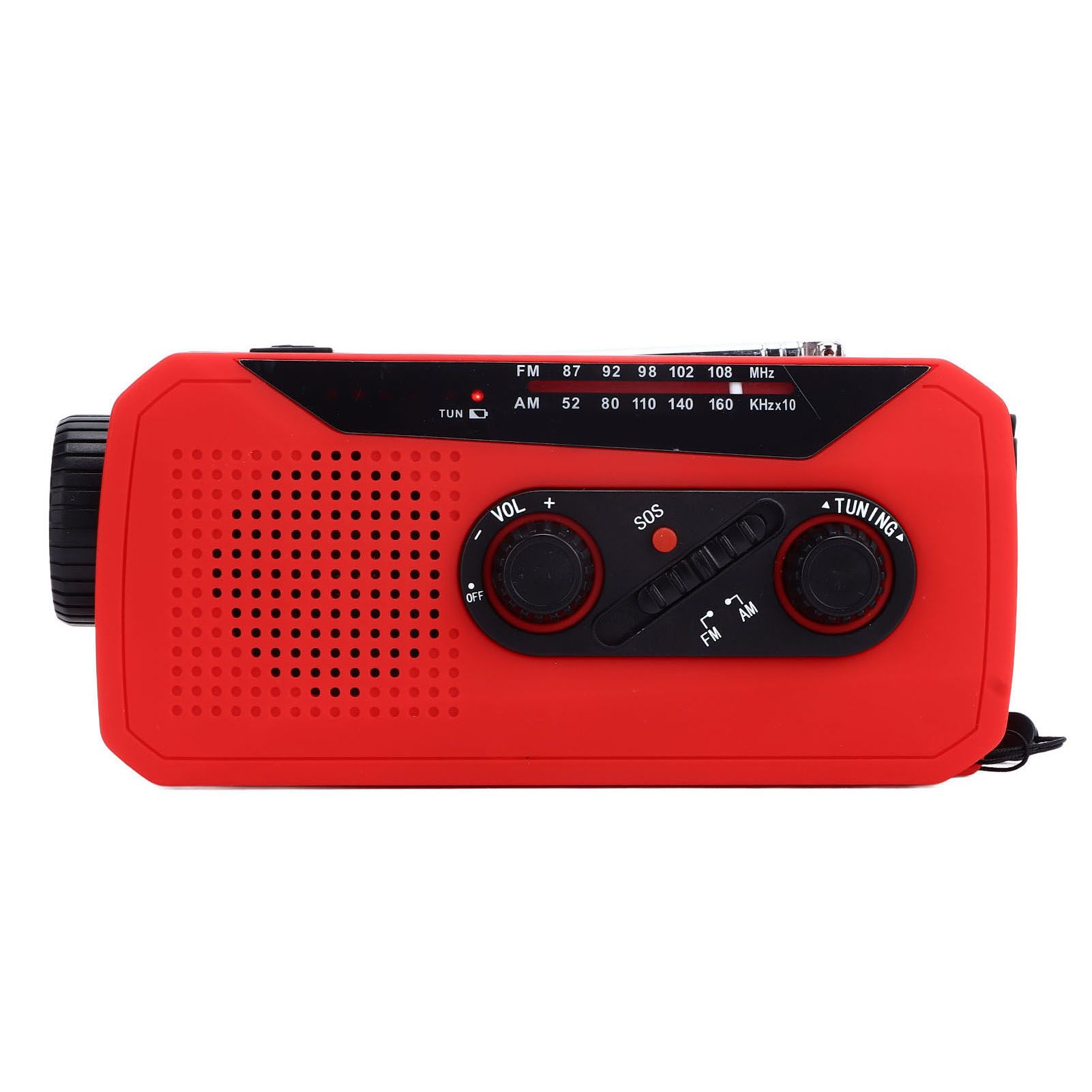 Emergency Radio Hand Power Generation Solar Radio with LED Flashlight 2000mah Charging for Camping HikingRed EU Type - Image 4