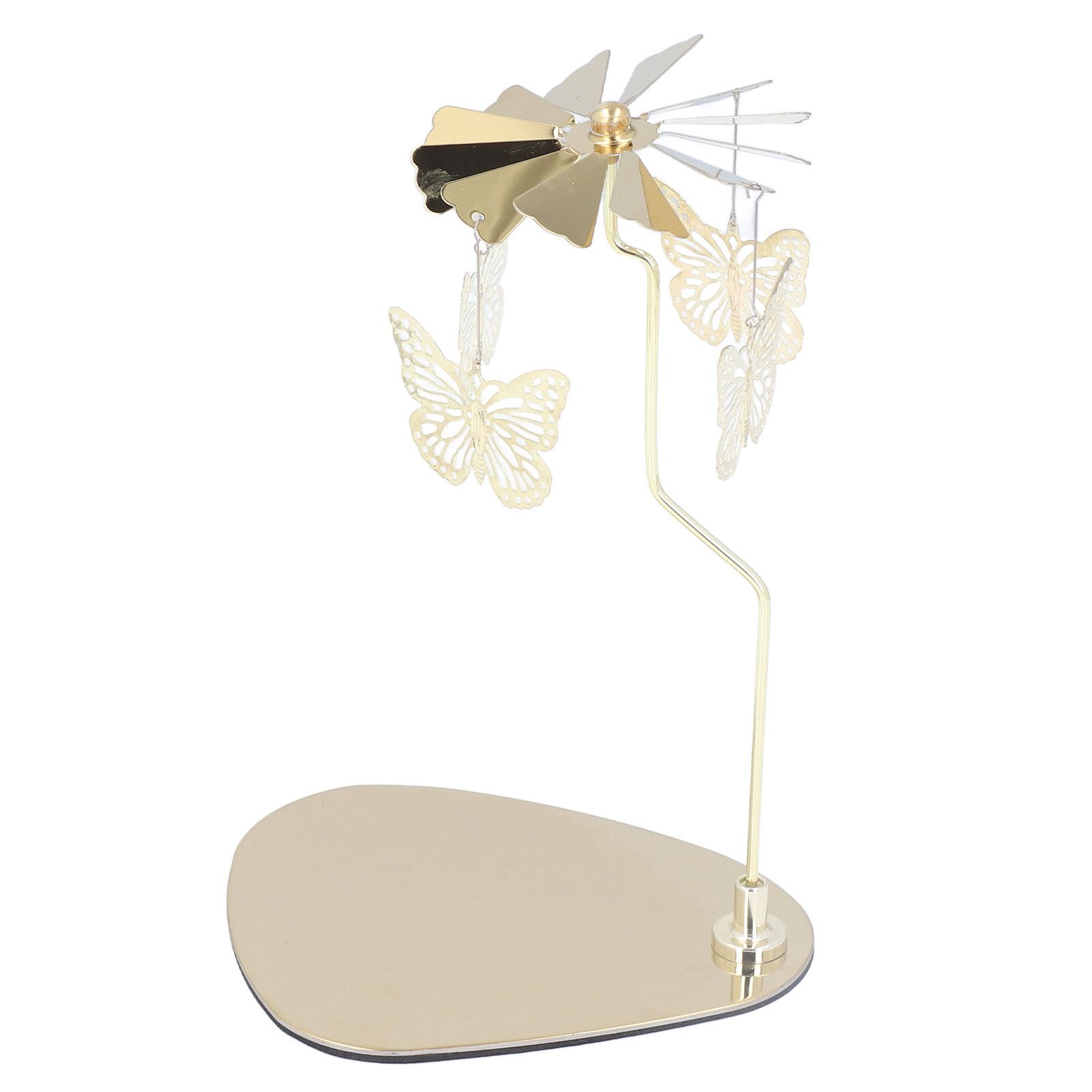 Candle Holder Round Triangle Tray Romantic European Style Stainless Steel Rotating Aromatherapy Wind Chime Candle Holder Butterfly - Image 7